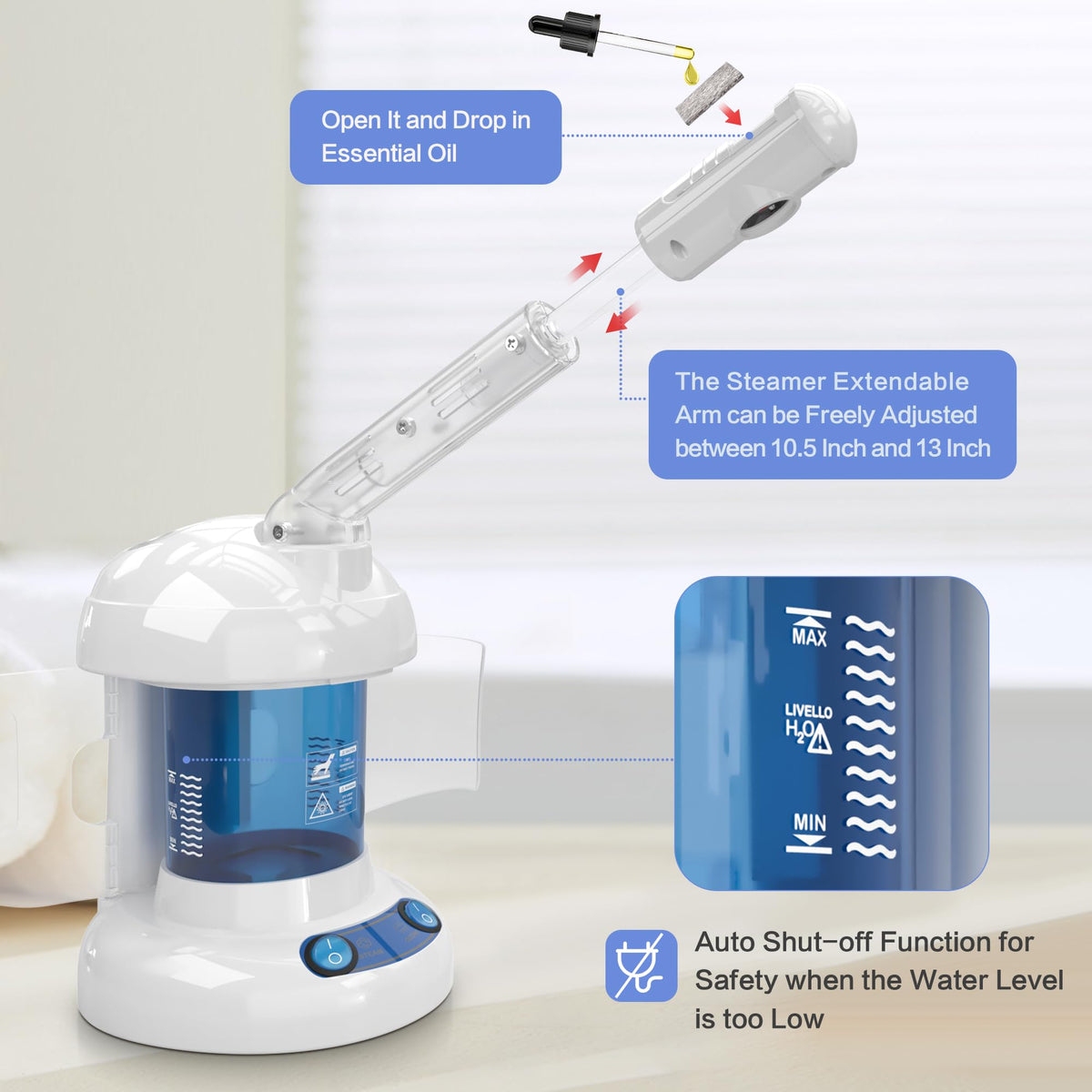 Facial Steamer Ozone Nano Ionic Face Steamer for Deep - Kingsteam Official Imagery - 6