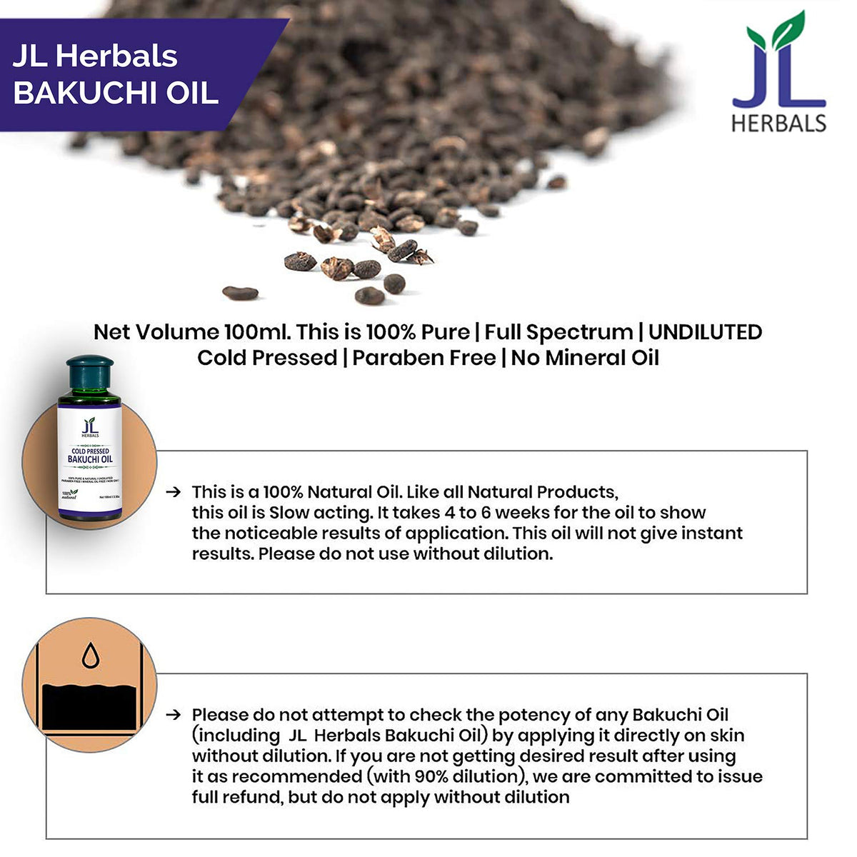 JL Herbals Bakuchi Oil 100ml - JL HERBAL Official Imagery - 3