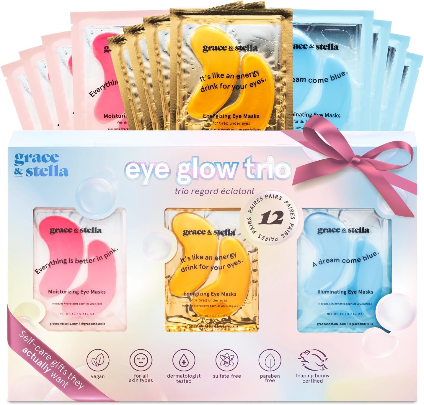 grace & stella Under Eye Patches Eye Masks for Puffy Eyes and... - Product Imagery
