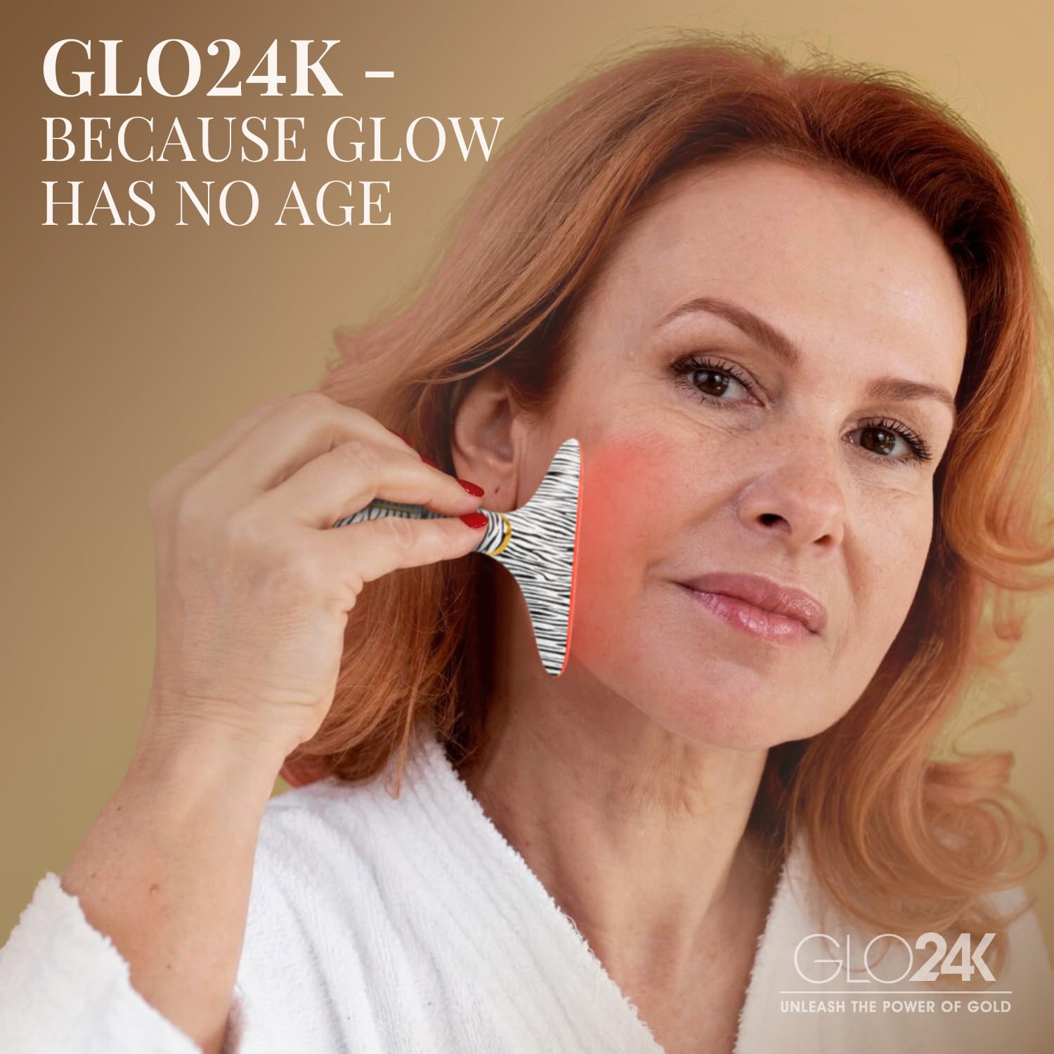 GLO24K LED Face Massager and Neck Wand, Beauty Skin Care Tool - GLO24K UNLEASH THE POWER OF GOLD