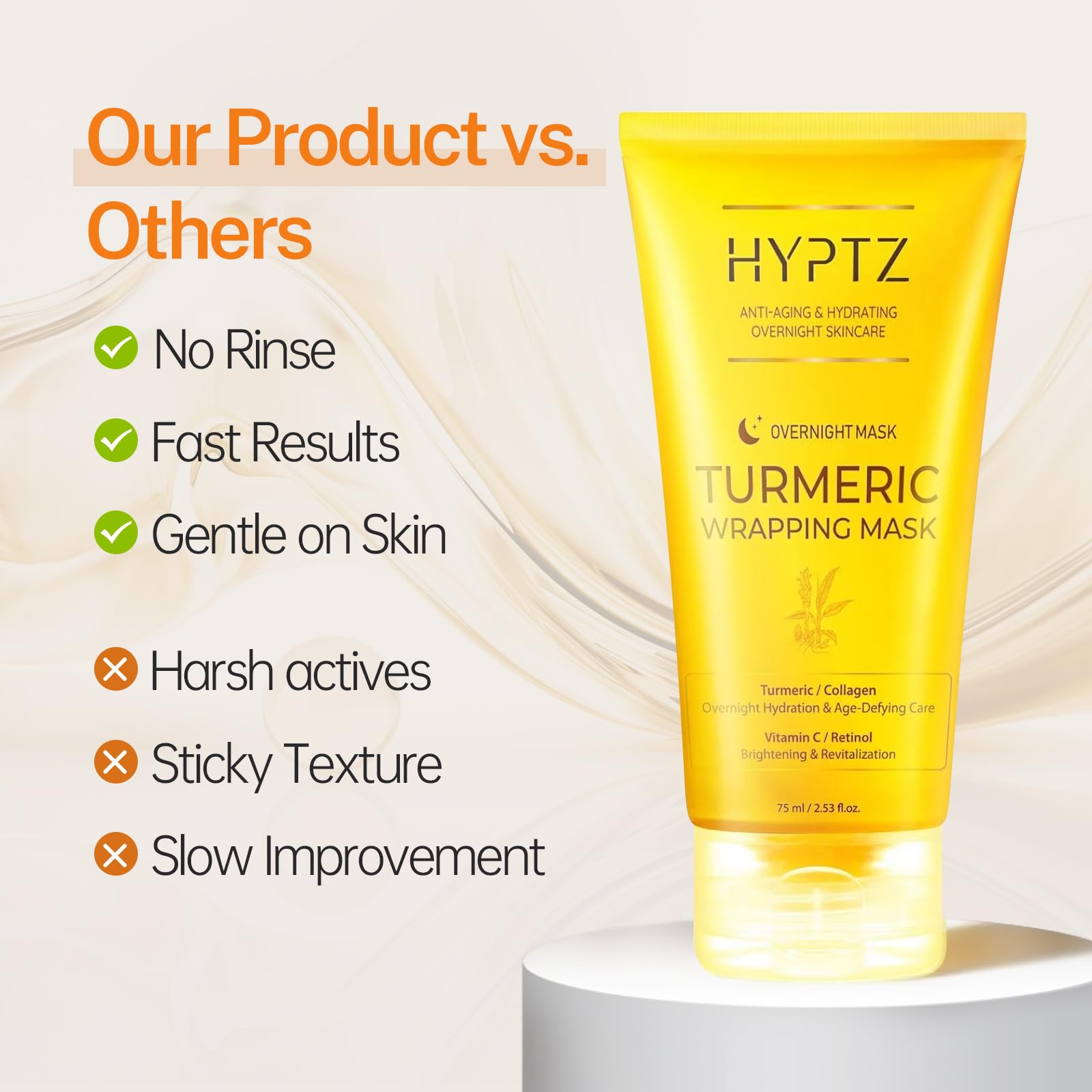 Turmeric Face Mask, Overnight Wrapping Facial Mask with Vitamin - realori