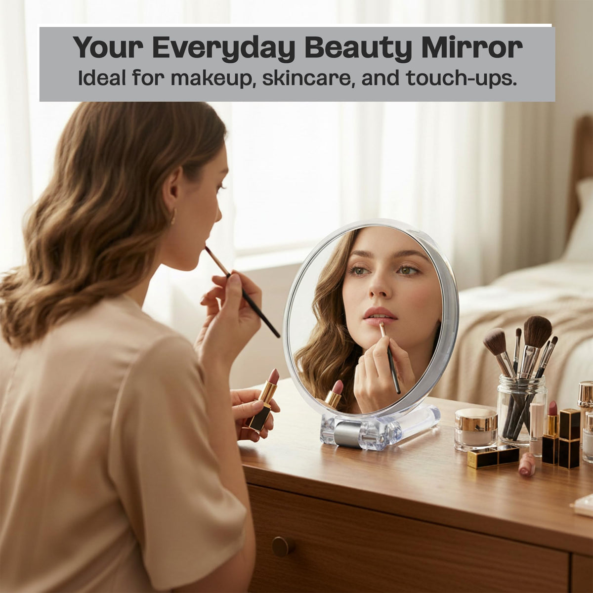 Danielle Magnification Folding Makeup Mirror 15X Acrylic - DC DANIELLE Official Imagery - 8