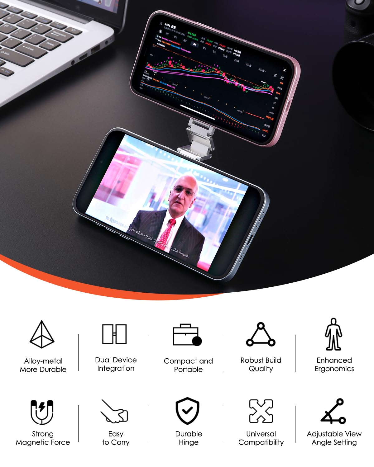 Twins Carry Magnetic Dual Phone Holder for iPhone Android - asStylish Official Imagery - 4
