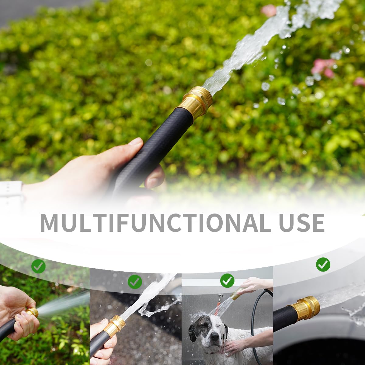 Wiseflow Garden Hose 100FT x 3/4", Heavy Duty Rubber Hose, Water - Wiseflow Official Product View 8