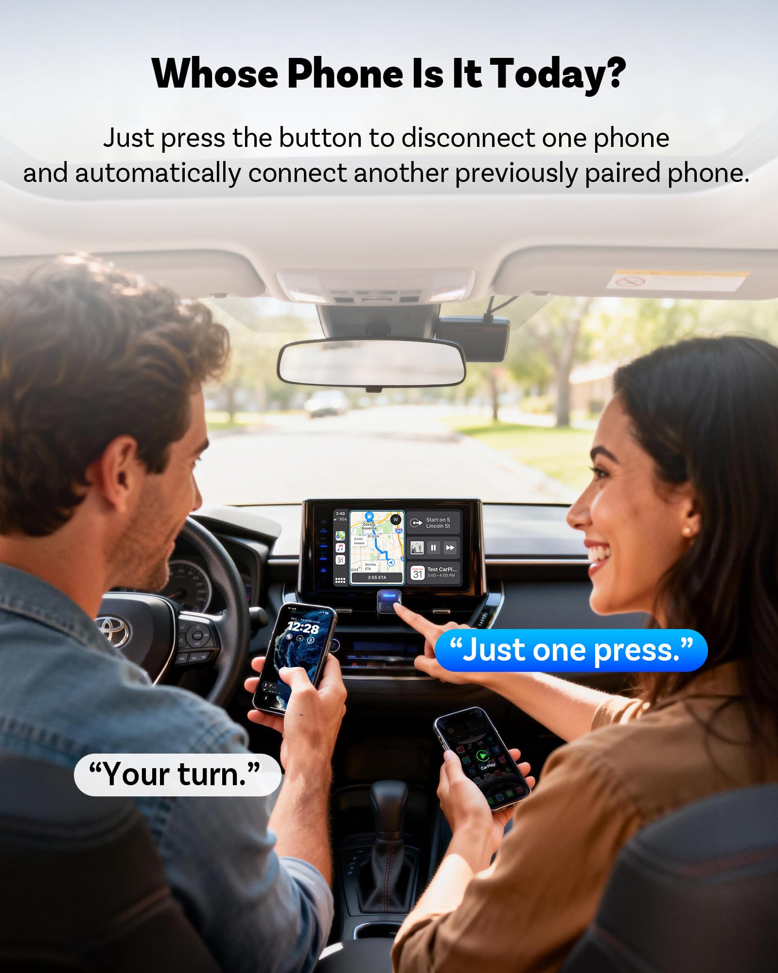 Ottocast Mini Core, 2026 Next-Gen Wireless CarPlay & Android Auto by OTTOCAST - Angle View 3