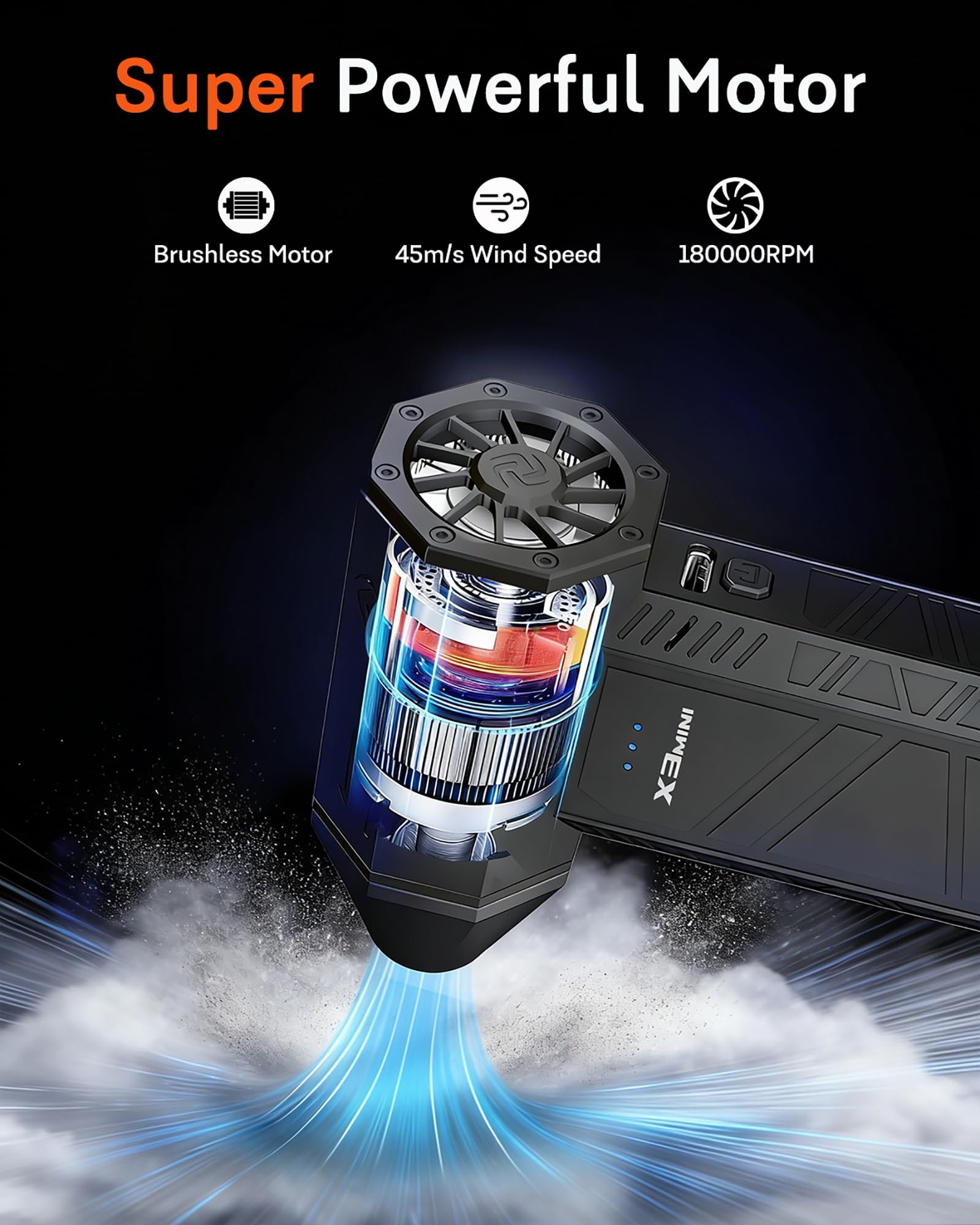 KONPAYDE Compressed Air Duster, 180000RPM Electric Turbo Fan by KONPAYDE - Angle View 2
