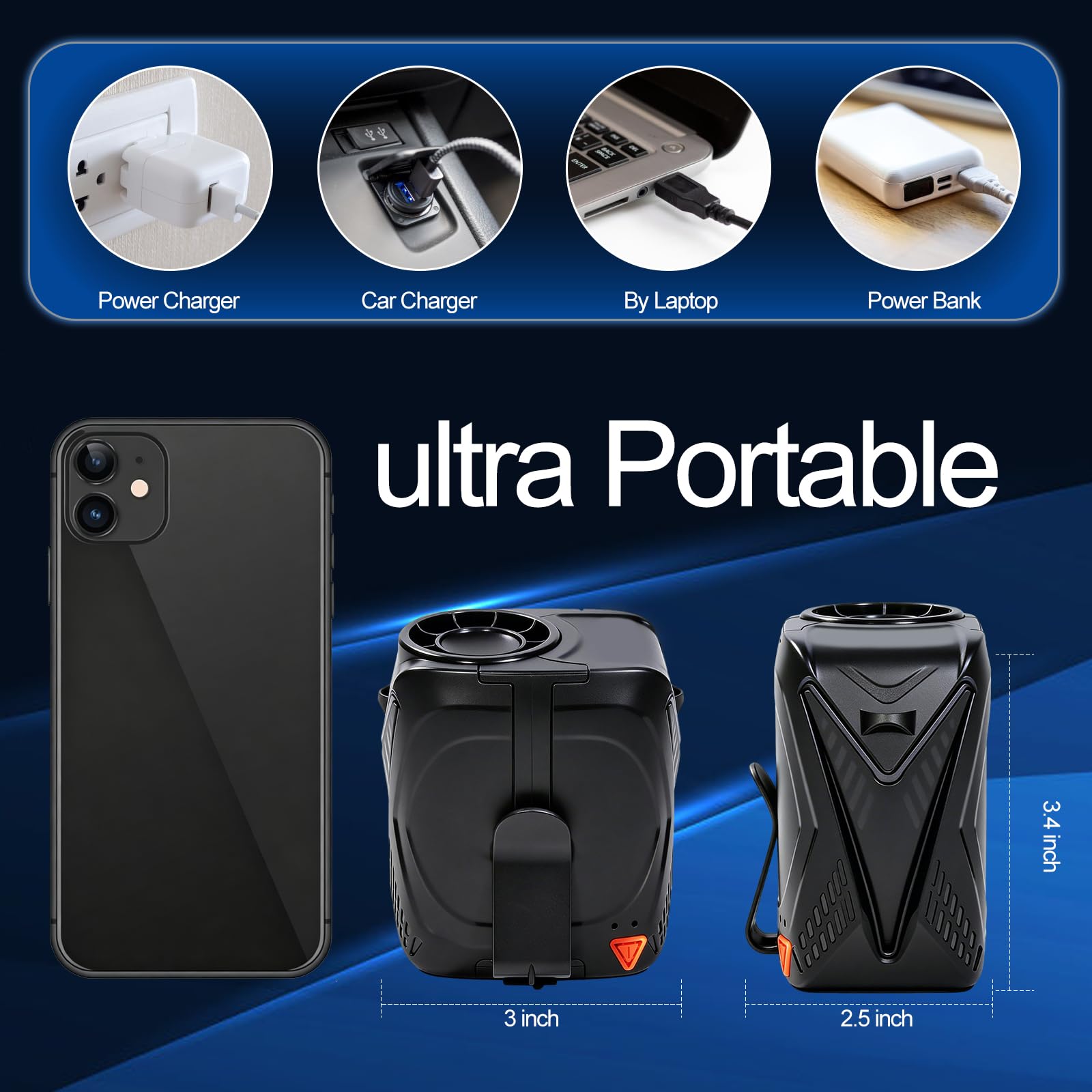 Linhutrunk 2026 AI Portable Fan Rechargeable, 6-Speed Turbo Waist - Linhutrunk Official Product View 6