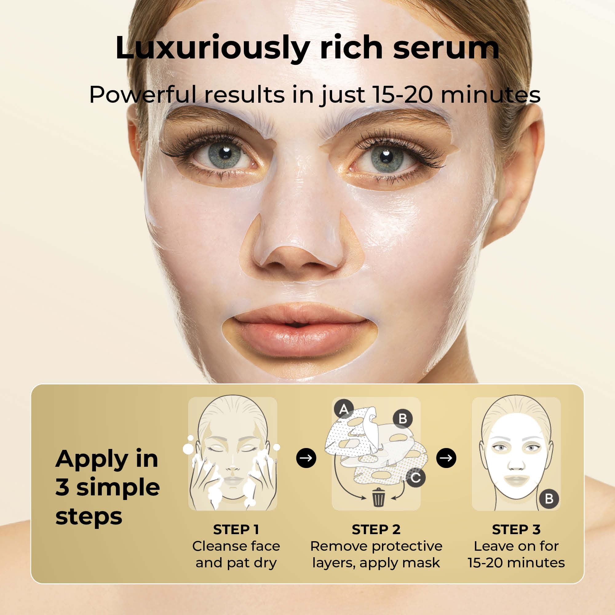 STARSKIN VIP Gold Mask Face, Coconut Bio-Cellulose Revitalizing - STARSKIN