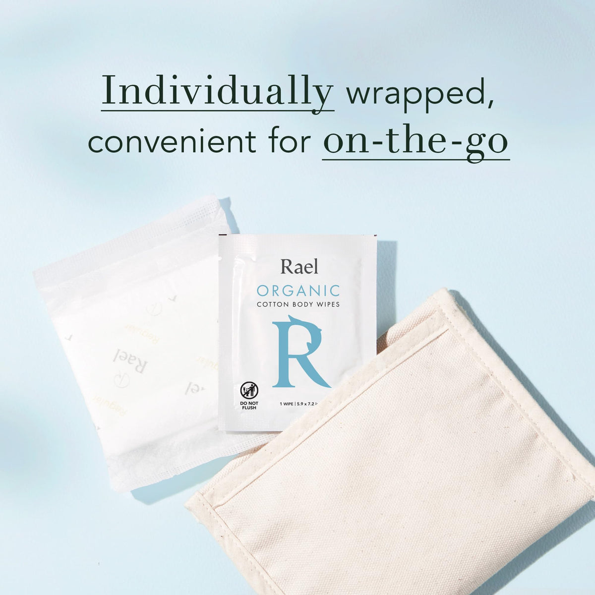Rael Organic Cotton Wipes Body Cloth On the Go All Skin - Rael Official Imagery - 5