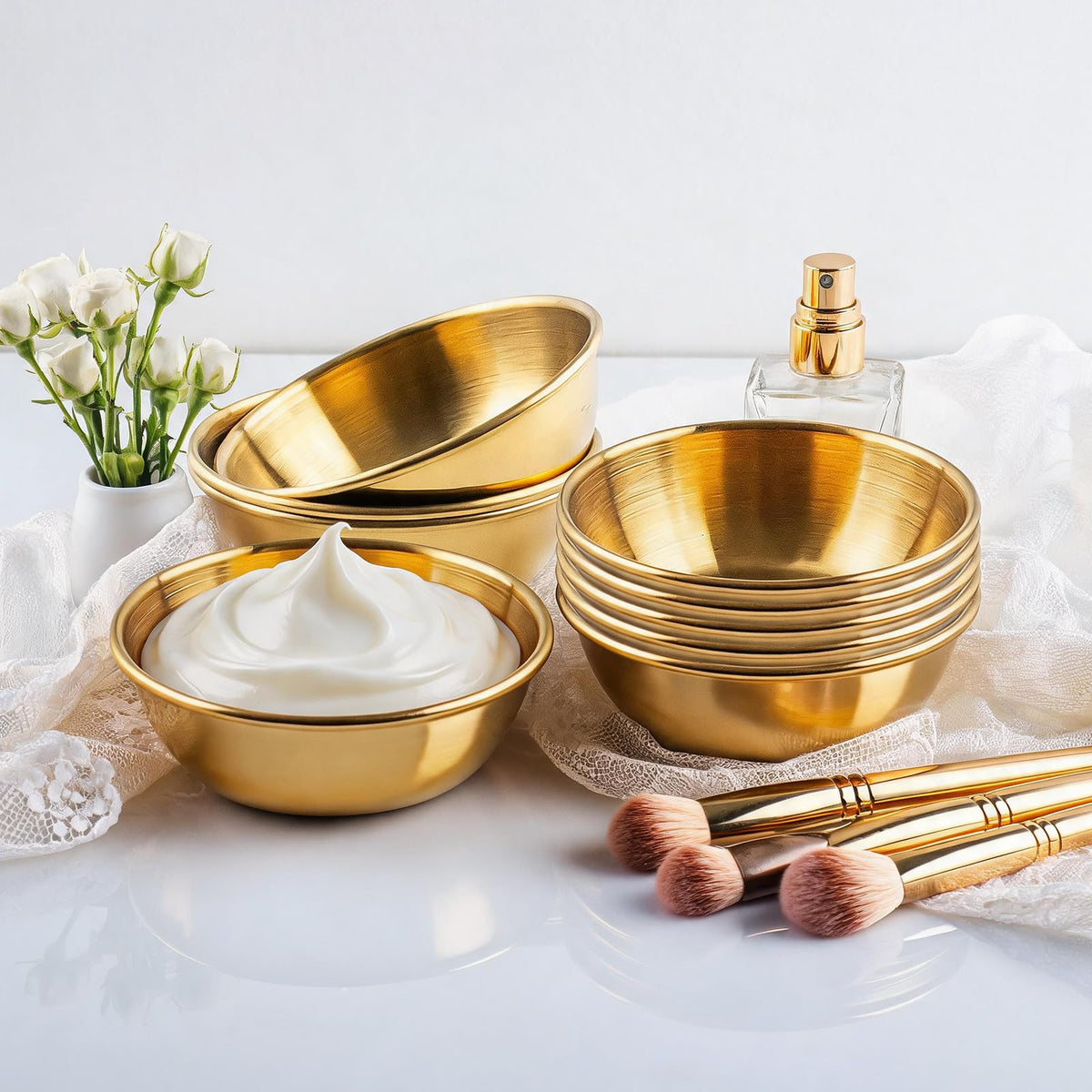 12 Pcs DIY Face Mask Mixing Bowl 3 23 Stainless Steel - Fyziqon Official Imagery - 3