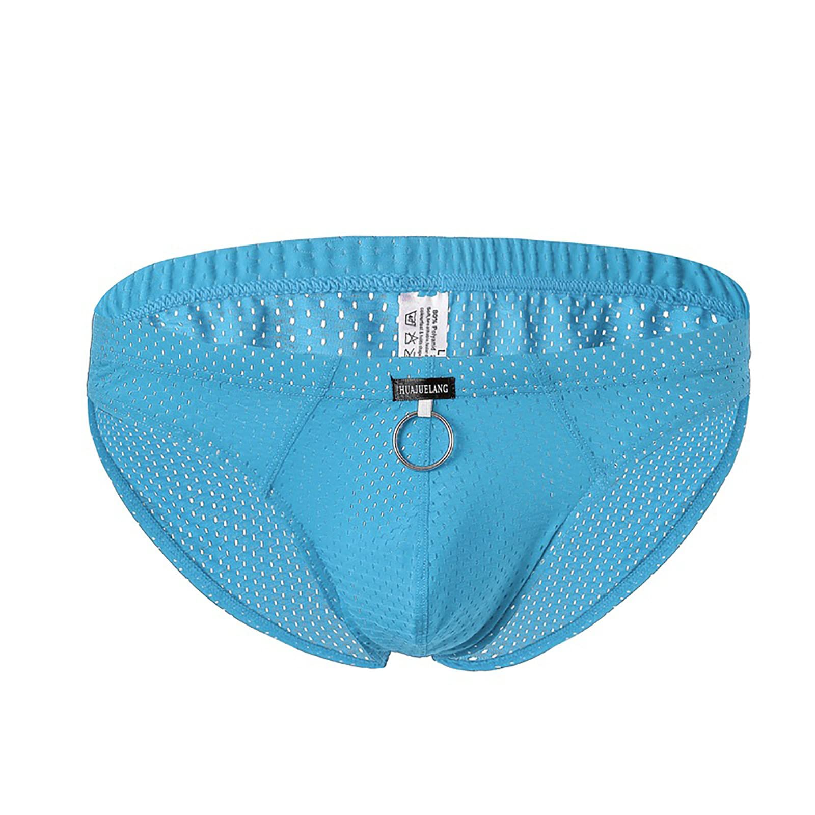 Mens Mesh Breathable Briefs with Ring Stretchy Sports Underwear Plain - View 3
