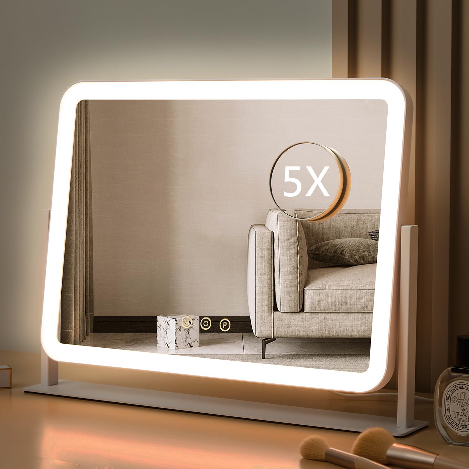 HIEEY Lighted Makeup Mirror, 17.3" x 13" Hollywood Vanity Mirror with Lights, Th - HIEEY Official Product View 8