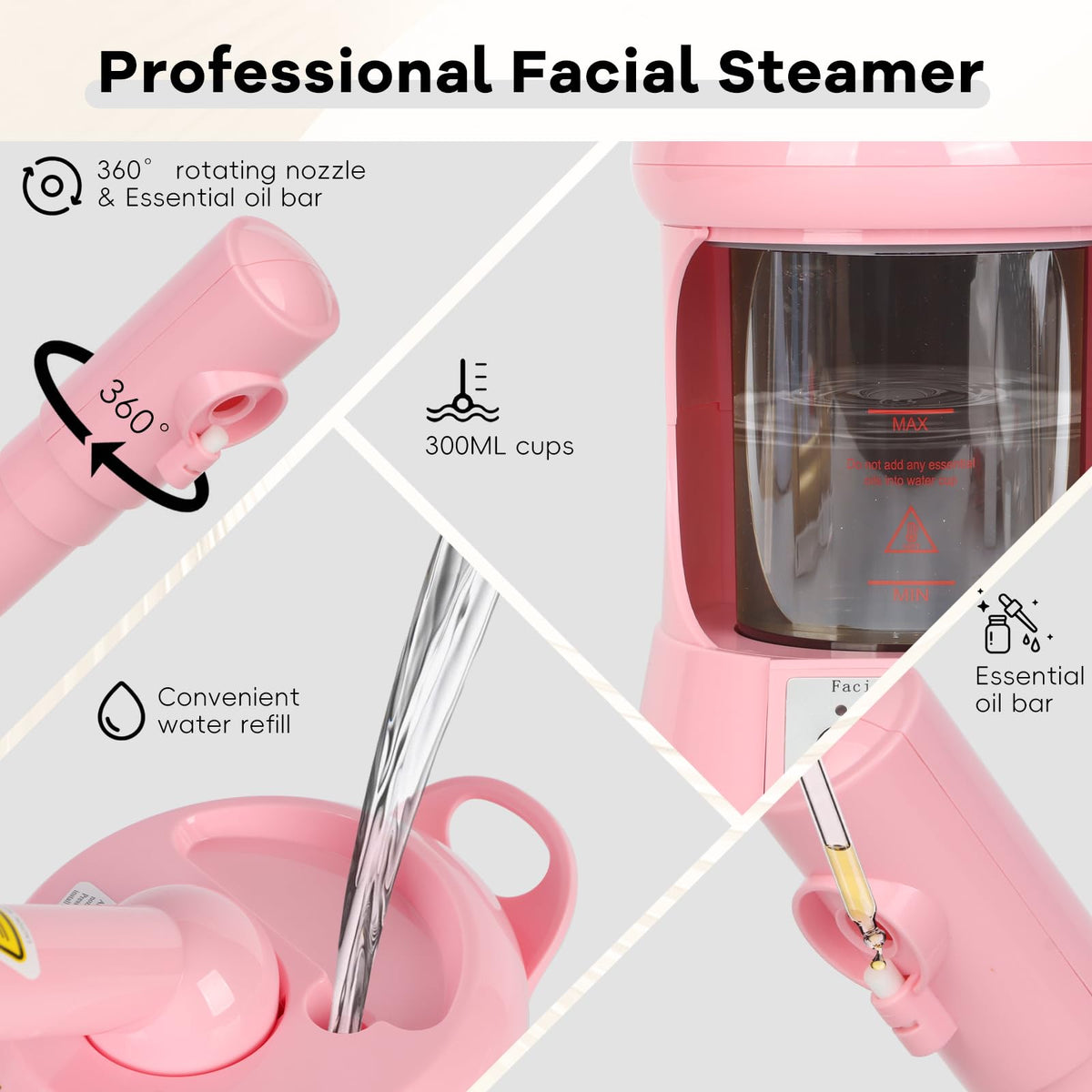 Facial Steamer Nano Ionic Face Steamer with Extendable Arm - Niuadage Official Imagery - 7