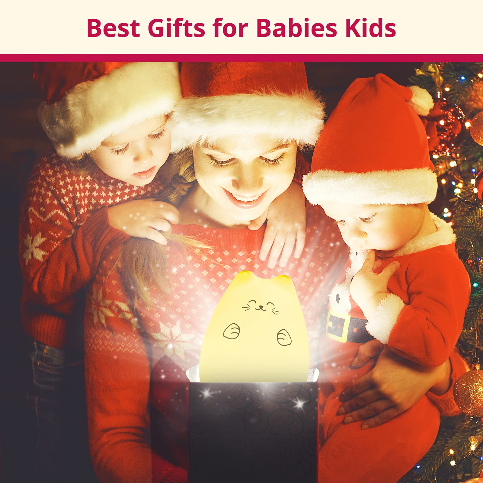 GoLine Cute Kawaii Kids Night Lights for Room Decor - Cat Lamp for Kid - View 4