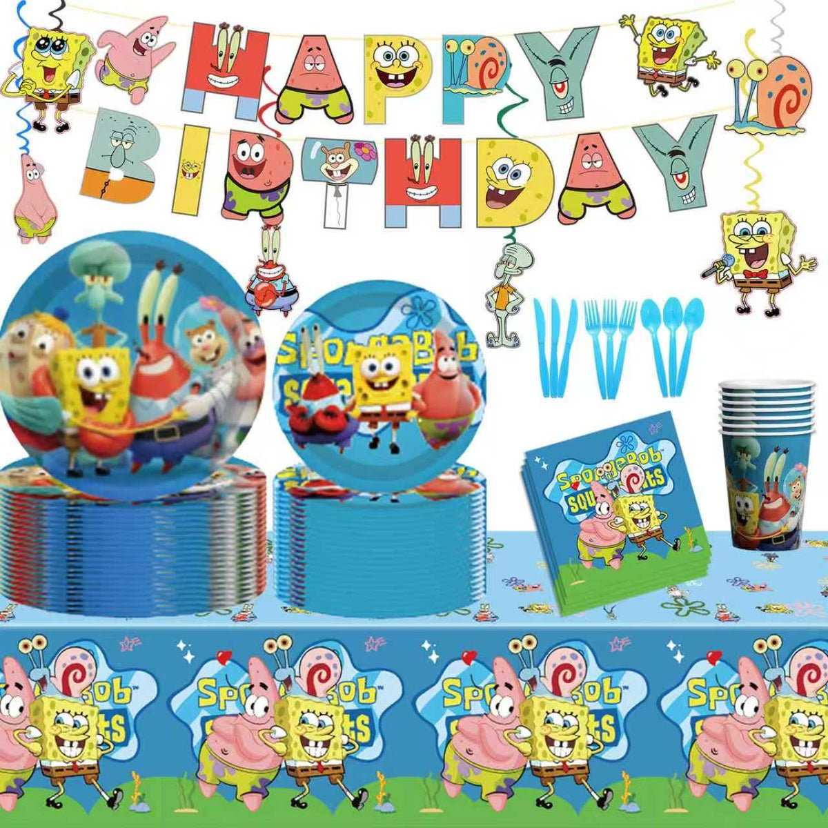 118 Pcs SpongeBob Birthday Party Supplies Set anime Theme - ZyNolimt Official Imagery - 1