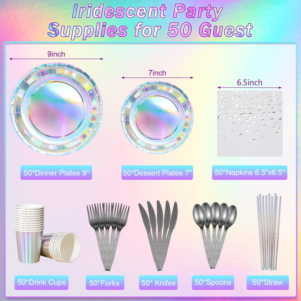Iridescent Party Supplies Decorations Holographic Paper - FunnyPars Official Imagery - 4
