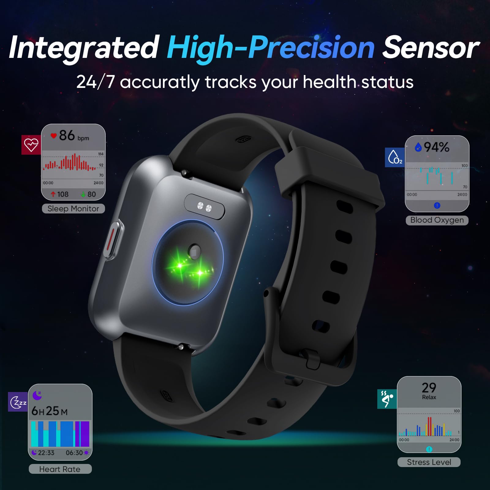 Fitpolo Smart Watches for Men Android & iPhone, 1.8" HD Alexa Built-in - View 5