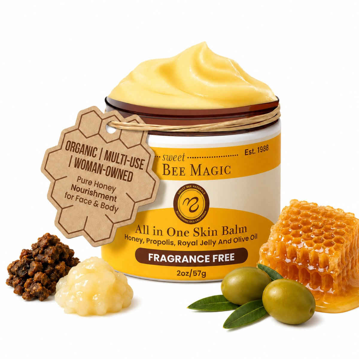 Sweet Bee Naturals Organic Honey Bee Balm for Face Body - Sweet Bee Naturals Official Imagery - 2