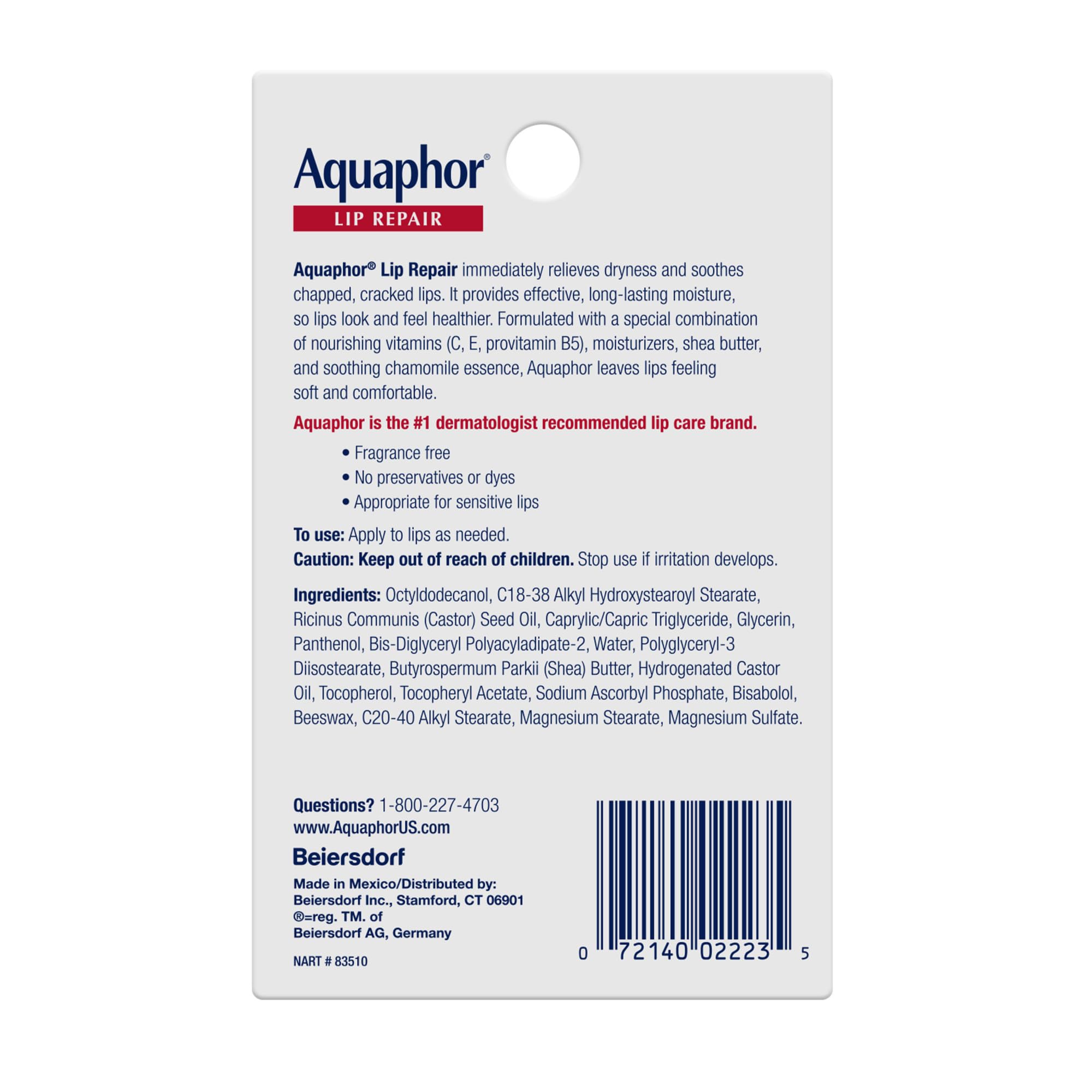Aquaphor Lip Repair Ointment, Value Pack, 2 x 0.35 FL OZ - Aquaphor Official Product View 7