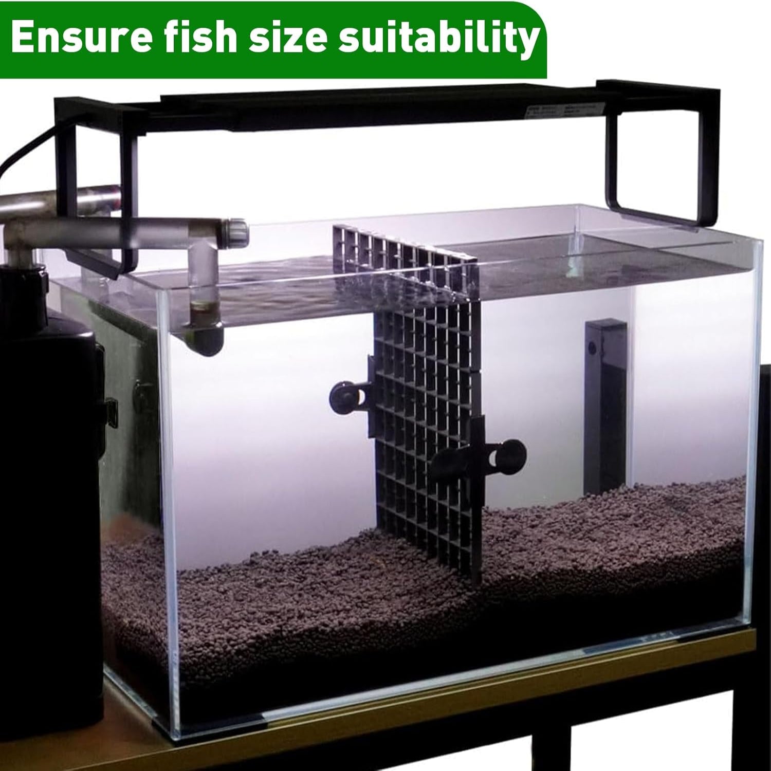 LINLAN 4-piece plastic aquarium grid and fish tank divider, 5.9x11.8 inches, for separating fish in an aquarium.