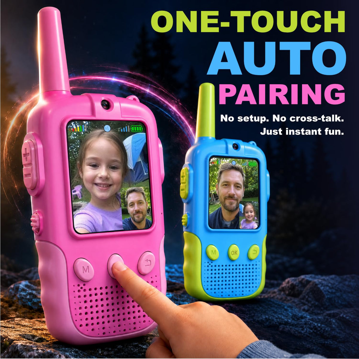 Video Walkie Talkies for Kids Handheld 2 Pack Rechargeable - KYTHOVI Official Imagery - 3