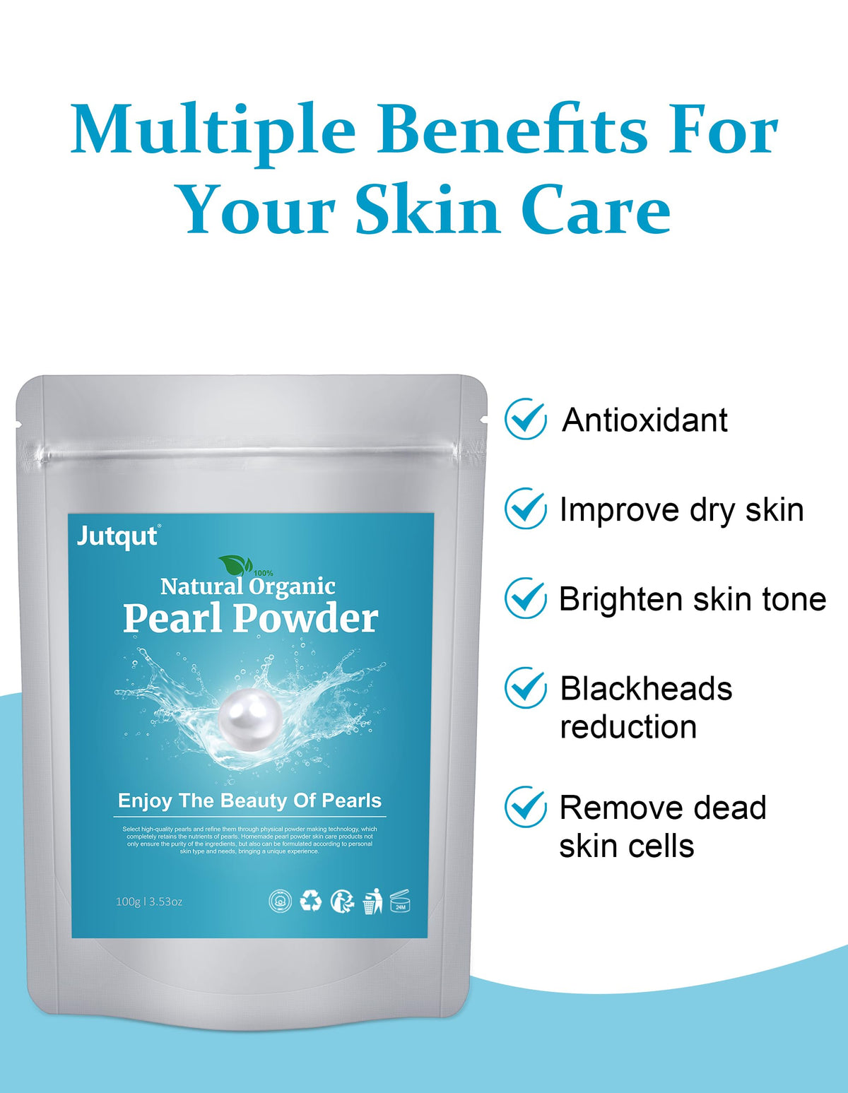 Freshwater Pearl Powder Organic 100g100 Natural Pearl Powder - Jutqut Official Imagery - 3