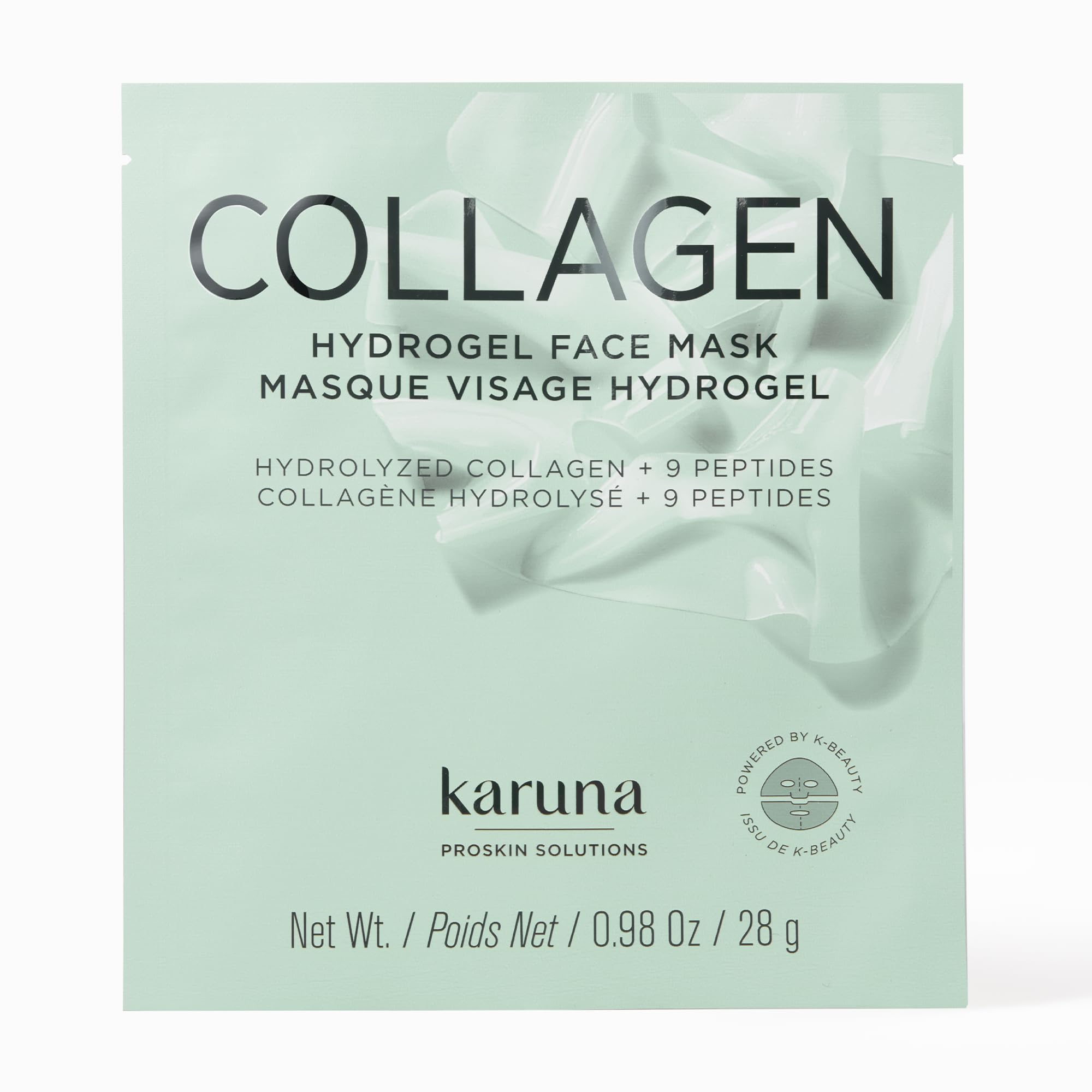 Karuna Skin - COLLAGEN Face Mask Sheets, Hydrogel 2-Piece Facial - Product Imagery