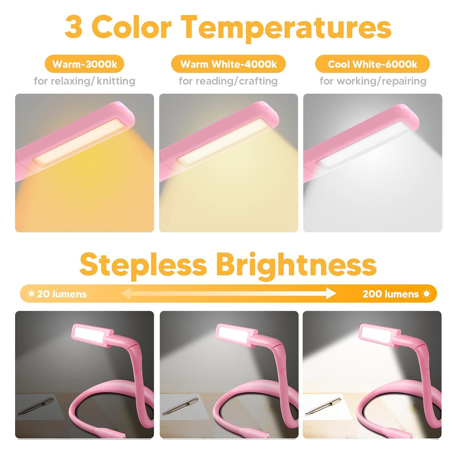 EastPin Neck Light, Stepless Dimming Reading Light for Book Lover Gift - View 7