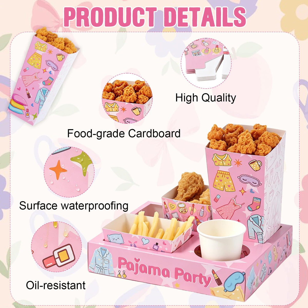 12Set Pajama Party Snack Tray Kit Slumber Party Supplies - HFYZZ Official Imagery - 4