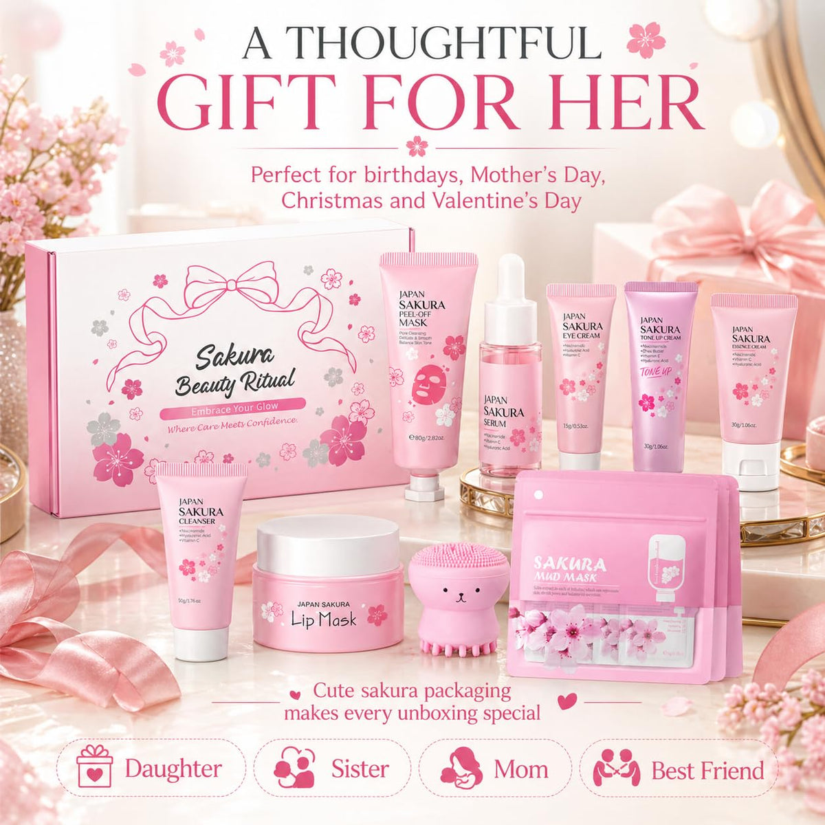 Japan Sakura Skin Care Set For Teen Girls Skincare For Girls - MrCuvaryas Official Imagery - 3