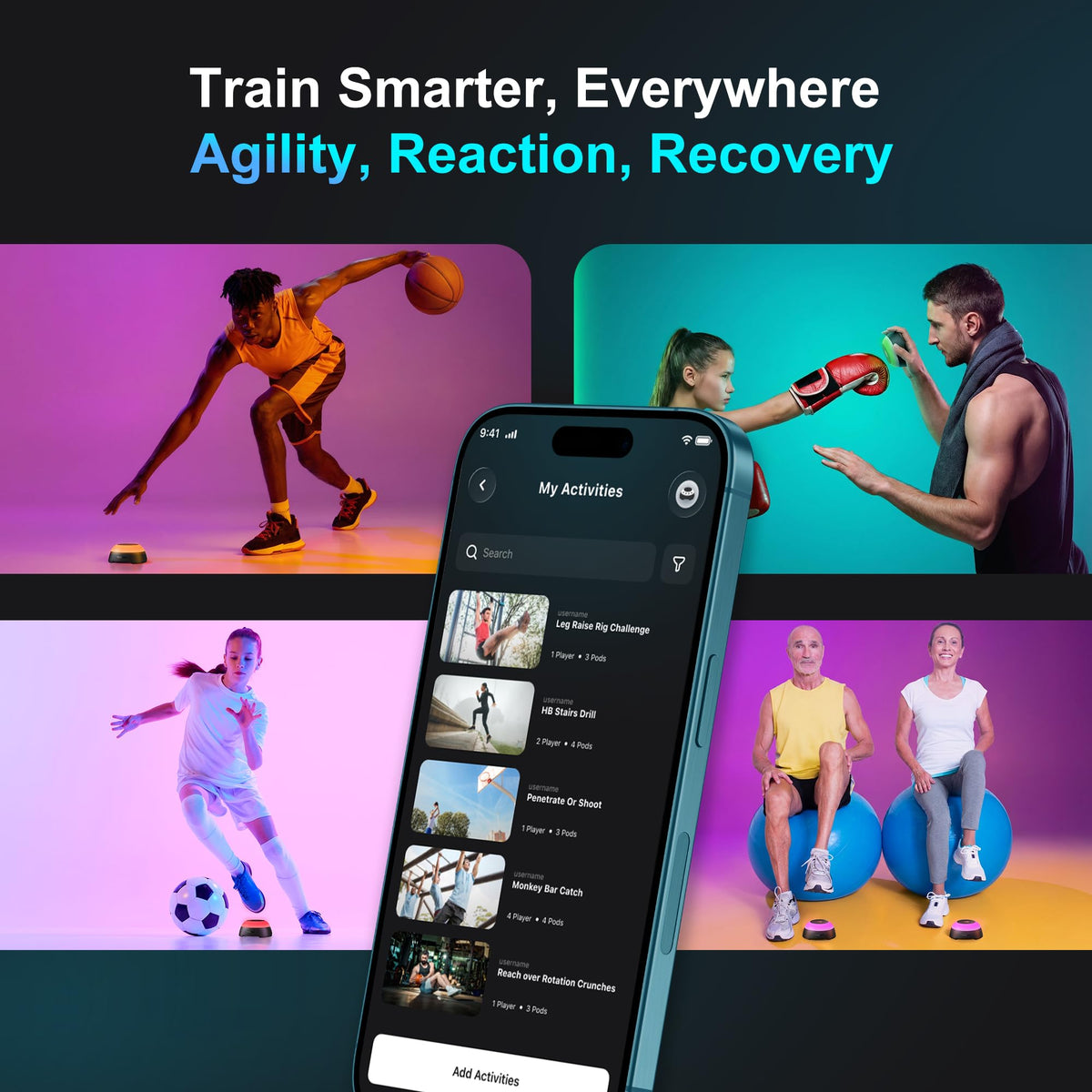 Nekteck Reaction Training Kit Smart Pods Agility Training - Nekteck Official Imagery - 3