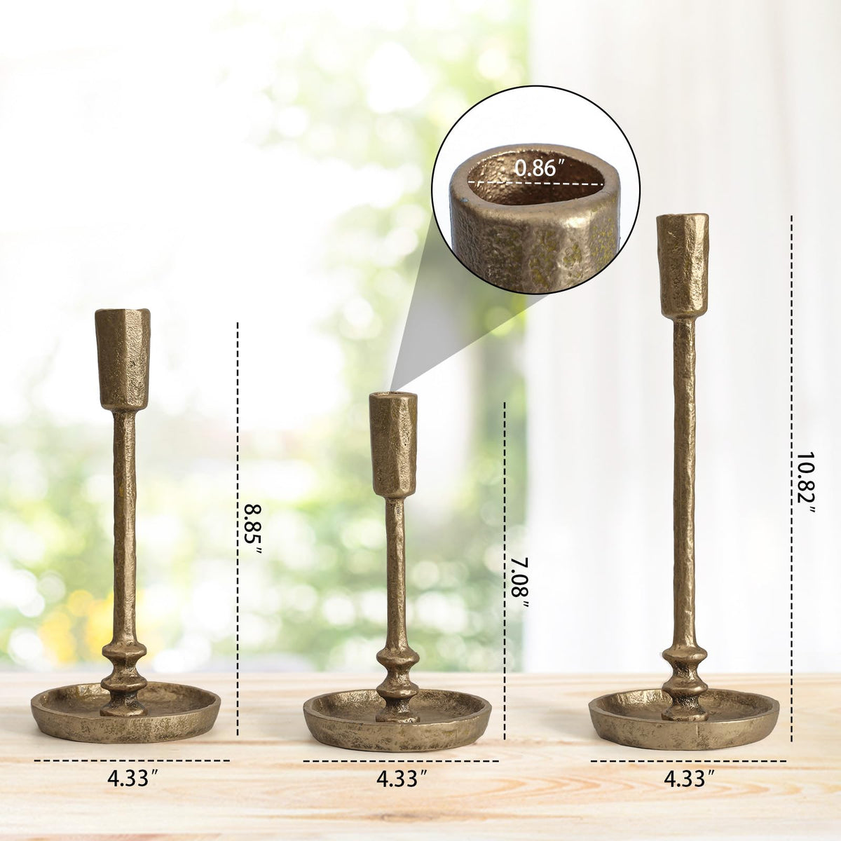 Rustic Cast Iron Taper Candle Holder - SUJUN Official Imagery - 4