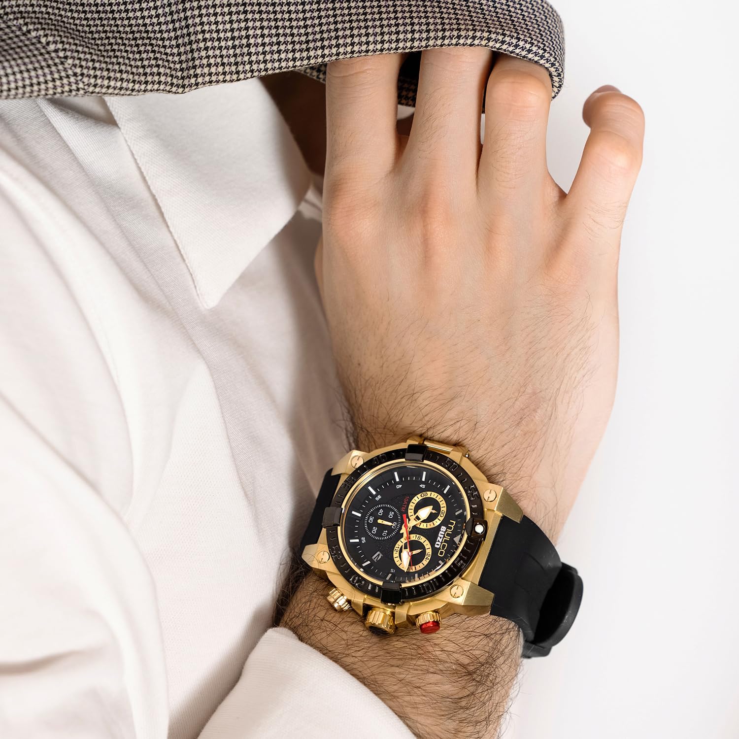 MULCO Viper Men's Sport Watch Black Rose Gold 46mm 10ATM