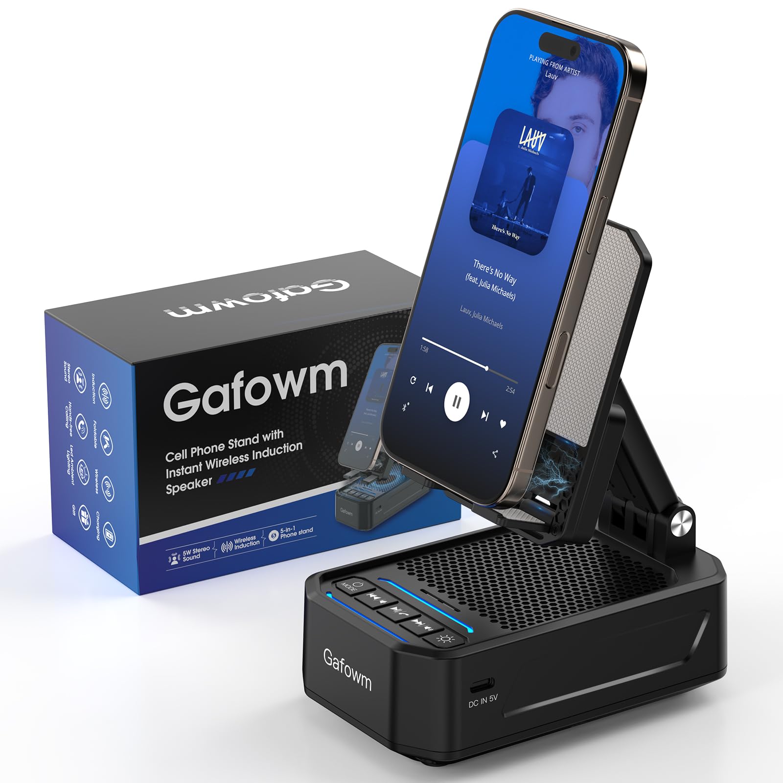 Gafowm Wireless Induction Speaker with Phone Stand, tech Gifts for Men - View 8