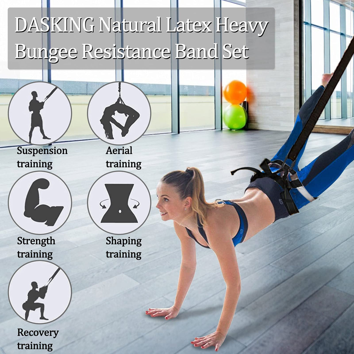 Natural Latex Resistance Bands Set - DASKING Official Imagery - 3