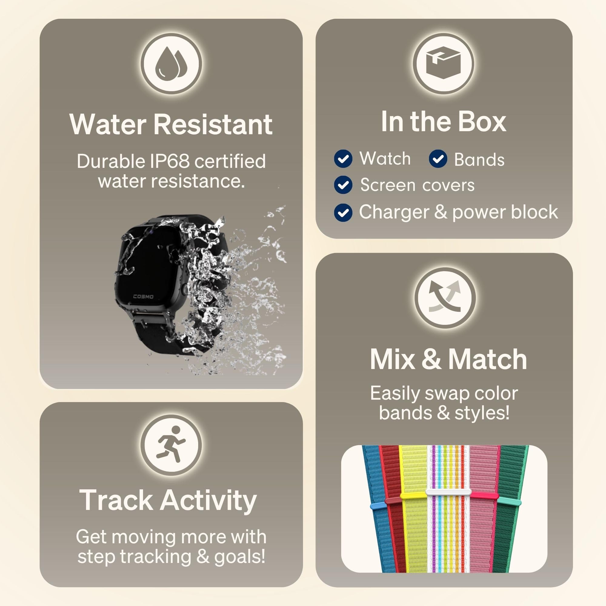 JrTrack 5 Kids Smart Watch by Cosmo | Best Kid-Safe Phone Watch | Prec - View 8