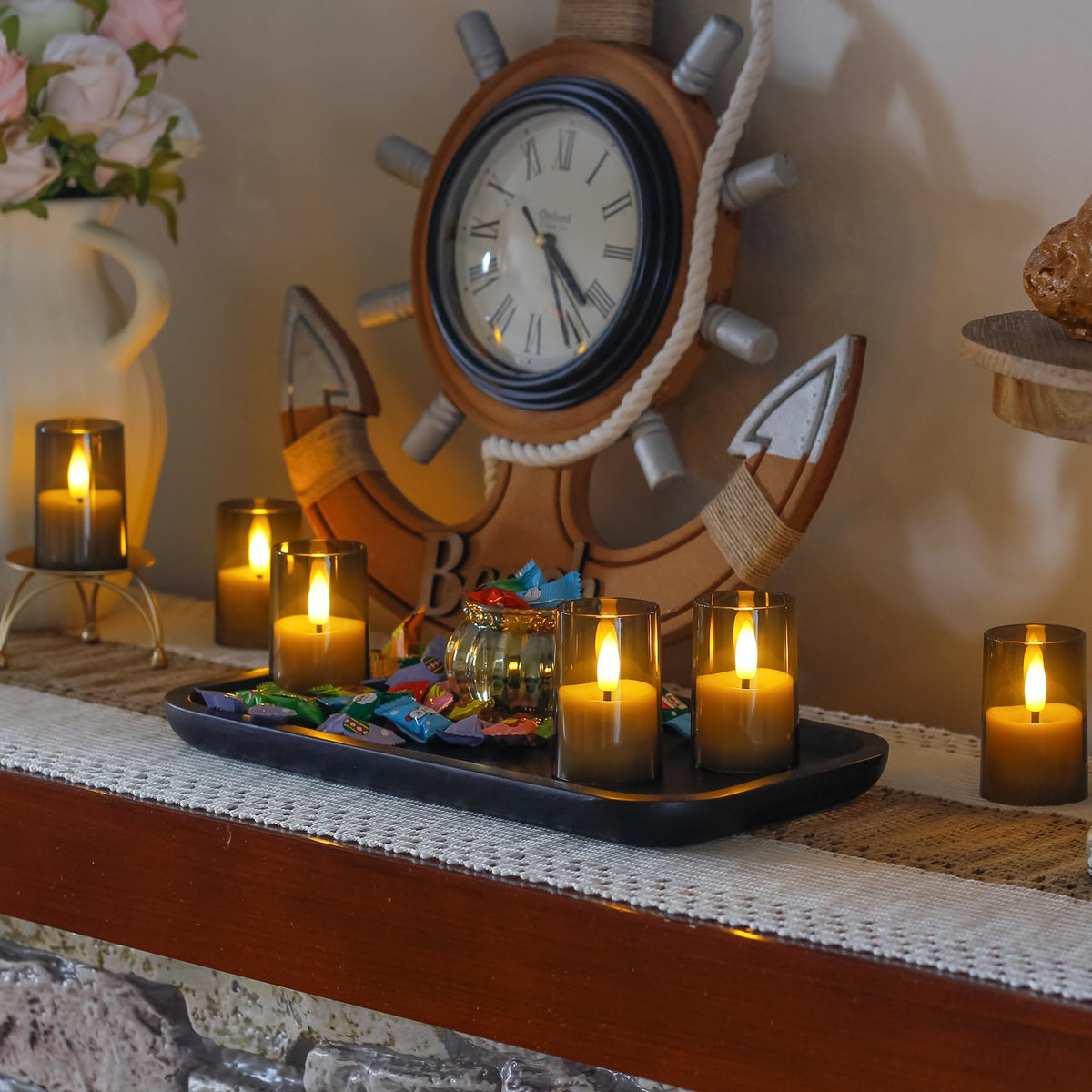 Rechargeable Acrylic Flameless Votive Candles with Timer - Wroxipel Official Imagery - 7