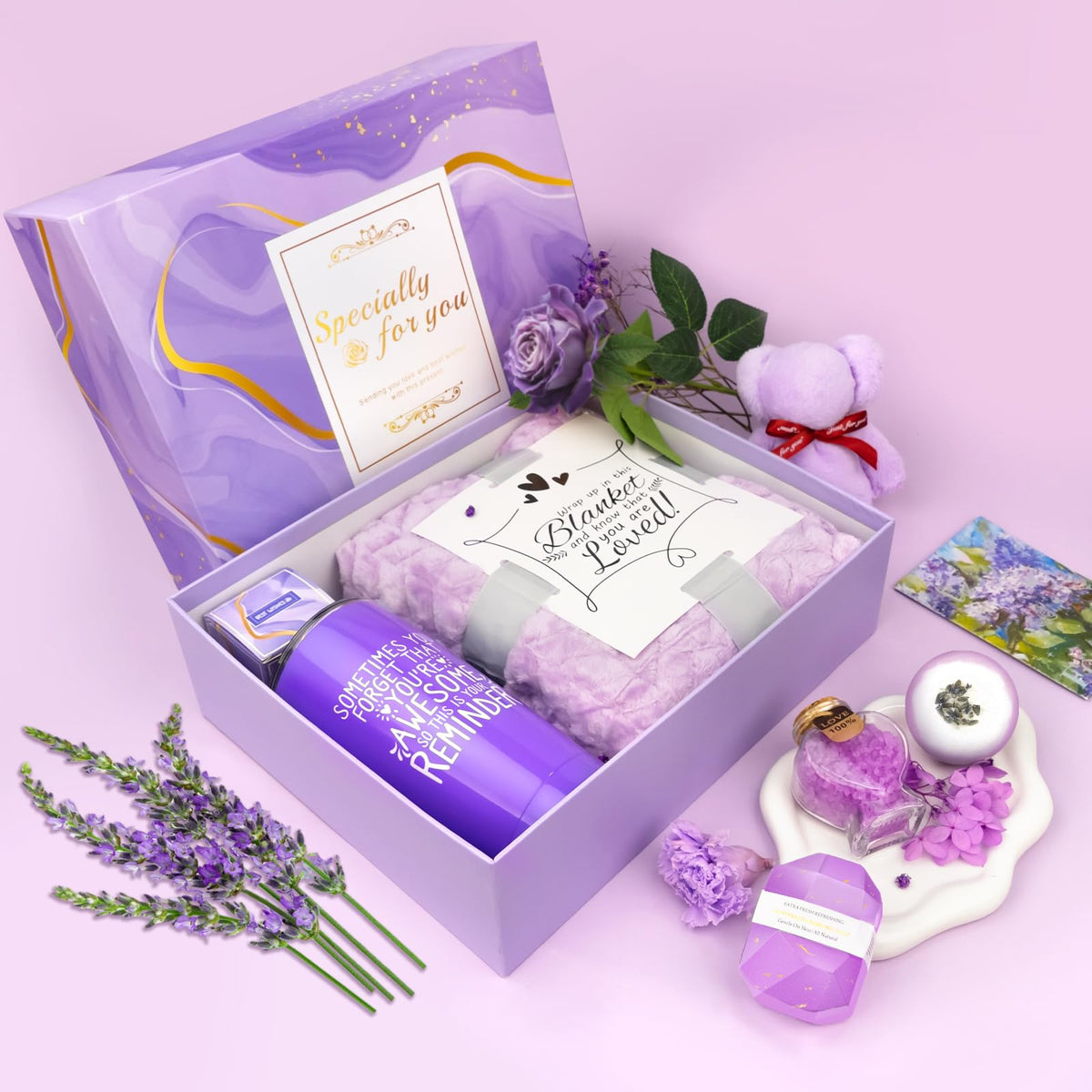 Spa Gifts for Women Lavender 16 Pcs Birthday Gift for Women - Betem Official Imagery - 8