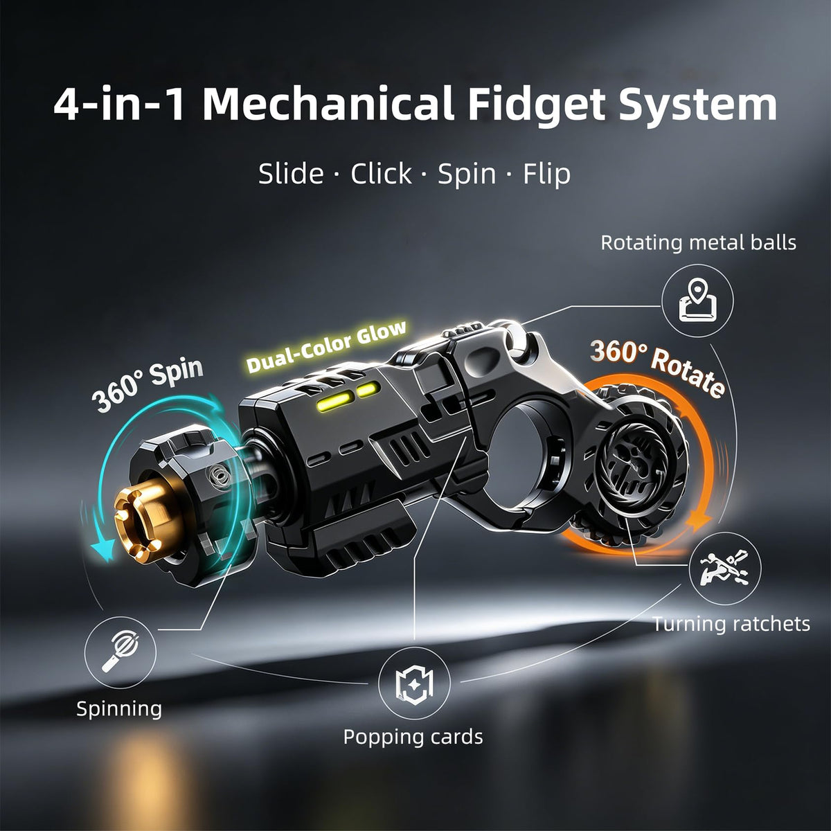 Metal Fidget Toy for Adults 5 in 1 Gun Shaped EDC Fingertip - Bastseller Official Imagery - 4
