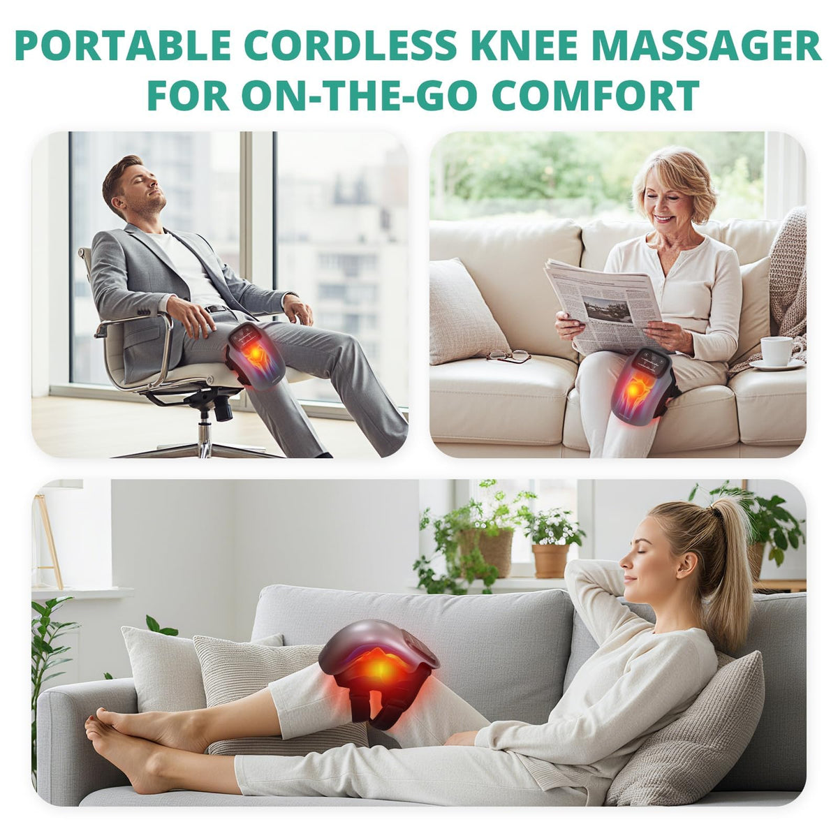 Medcursor Knee Massager with Heat Cordless Heated Knee - Medcursor Official Imagery - 7