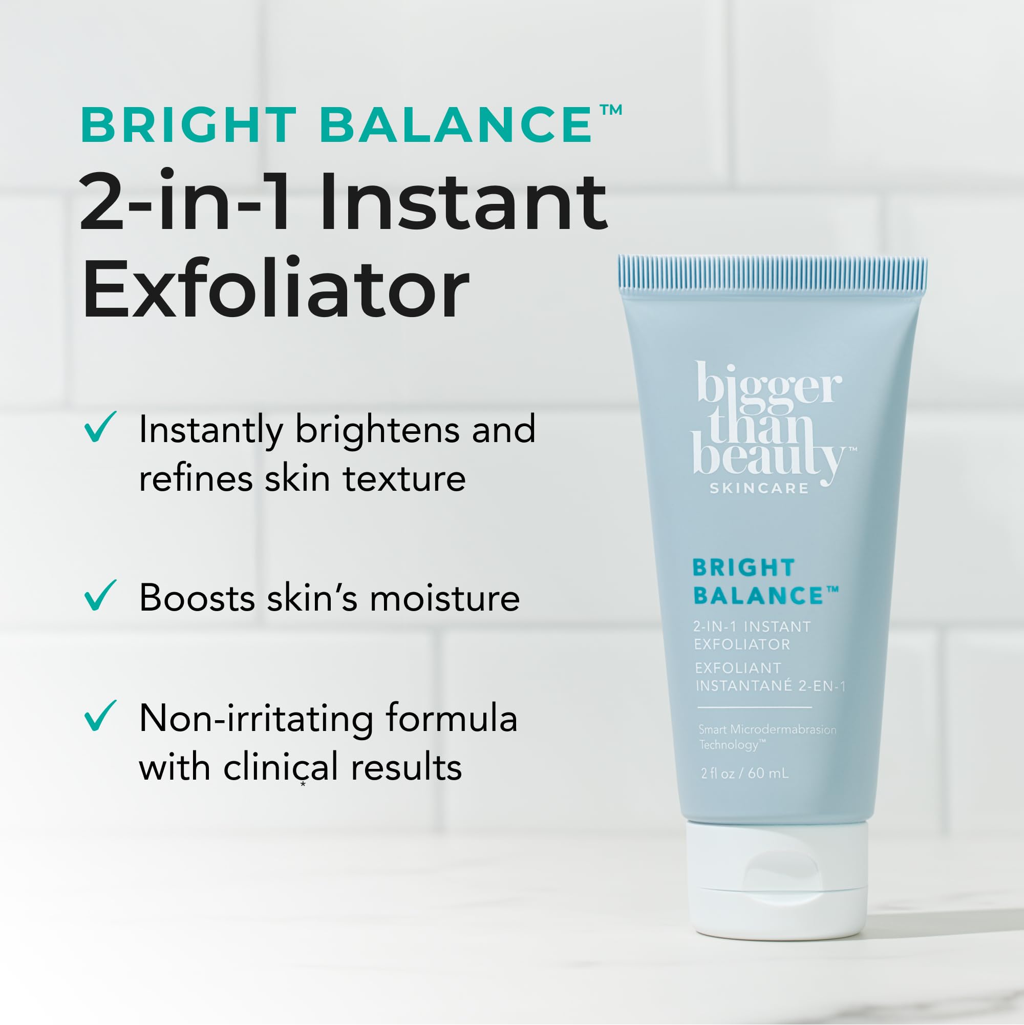 Bigger Than Beauty Bright Balance 2-in-1 Exfoliator, Vegan - Bigger Than Beauty Skincare