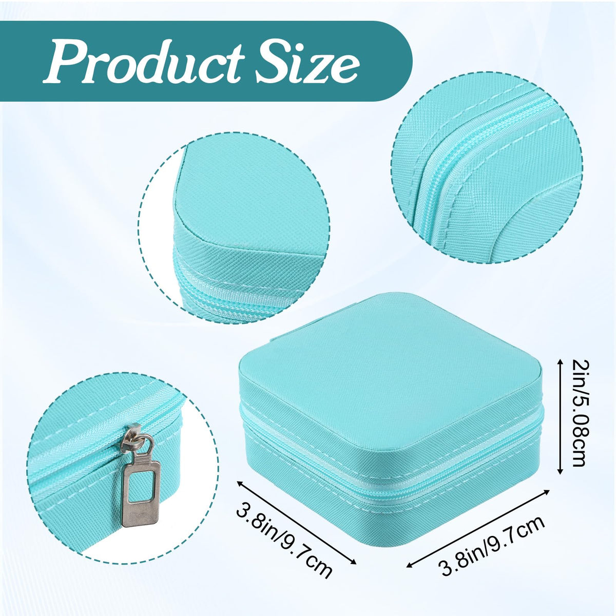 12 Pack Small Jewelry Boxes for Travel Blue PU Leather Mini - xozeooeu Official Imagery - 4
