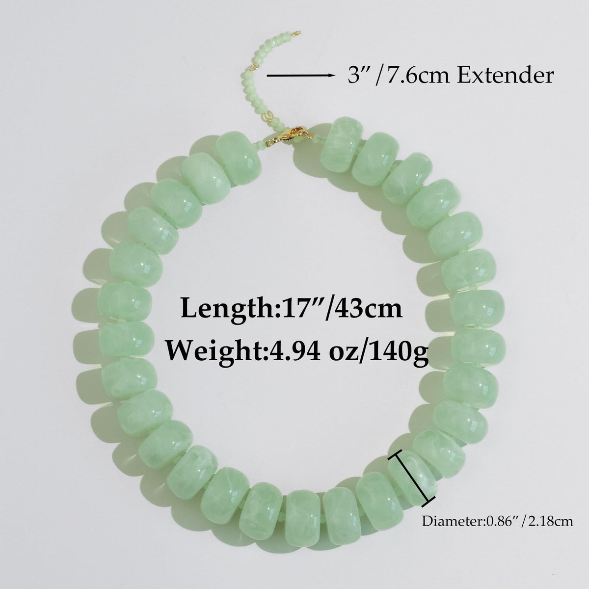 Oversized Resin Beaded Chunky Necklace for Women - PanLuca Official Imagery - 6