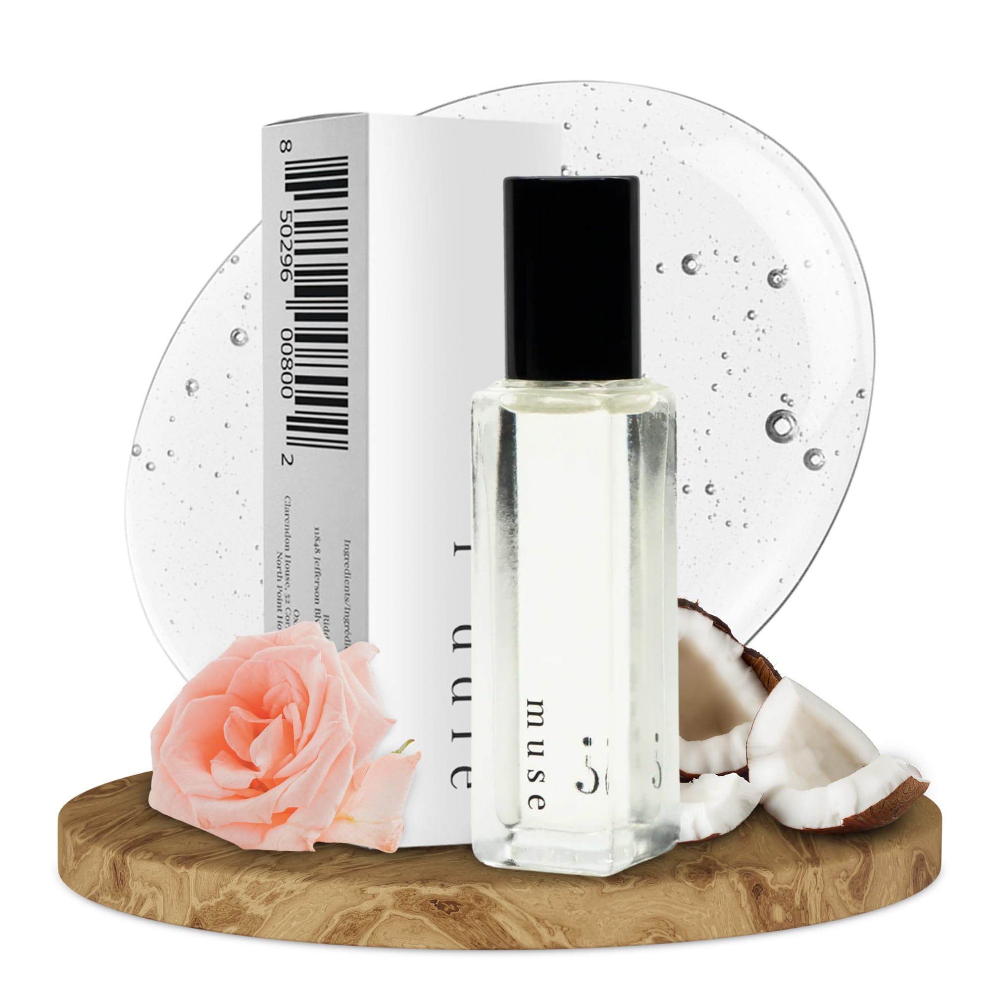 Riddle Muse Roll On Perfume Oil for Women, Sweet Floral Coconut - Product Imagery