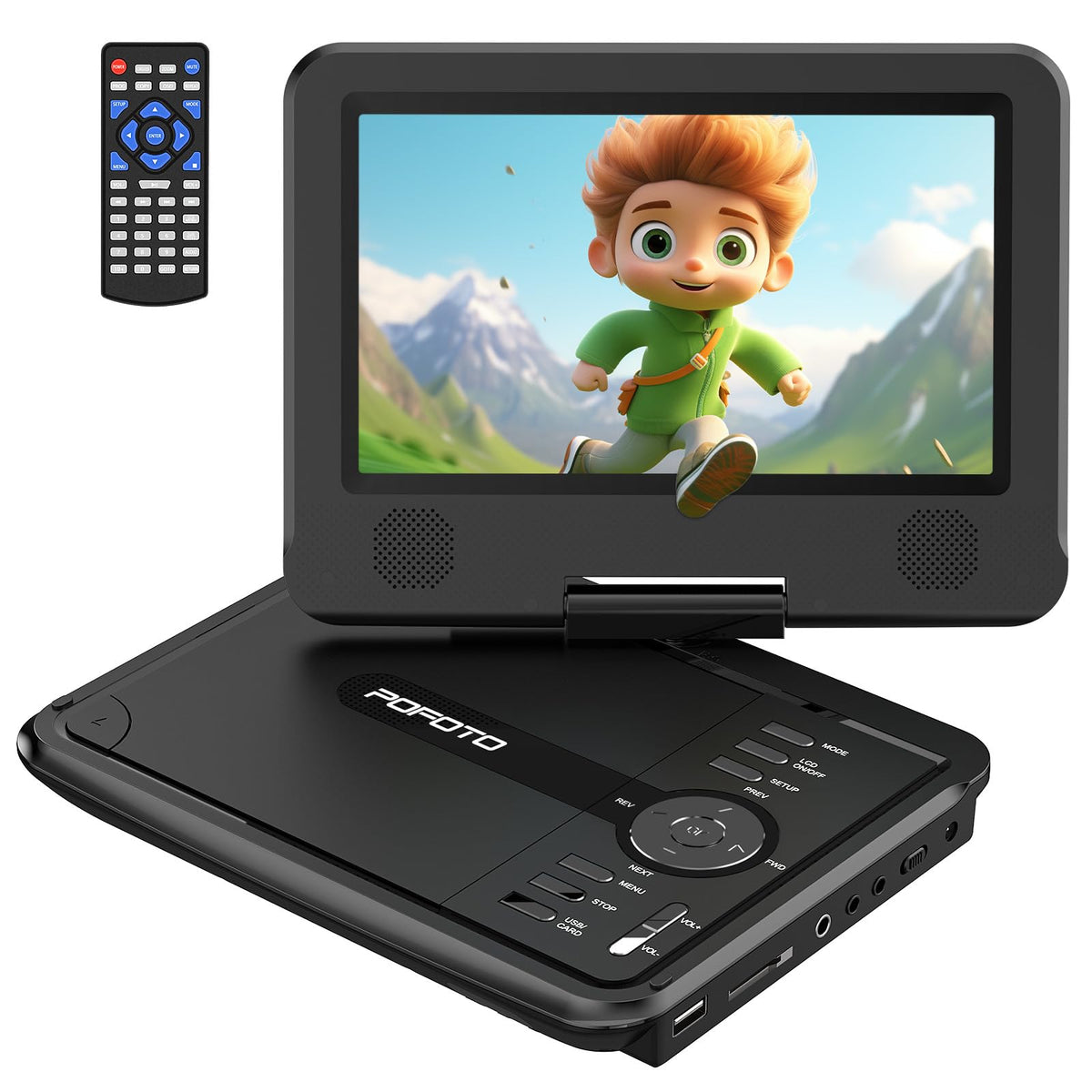 Portable DVD Player with 7 5 Swivel Screen for Kids and Car - pofoto Official Imagery - 1