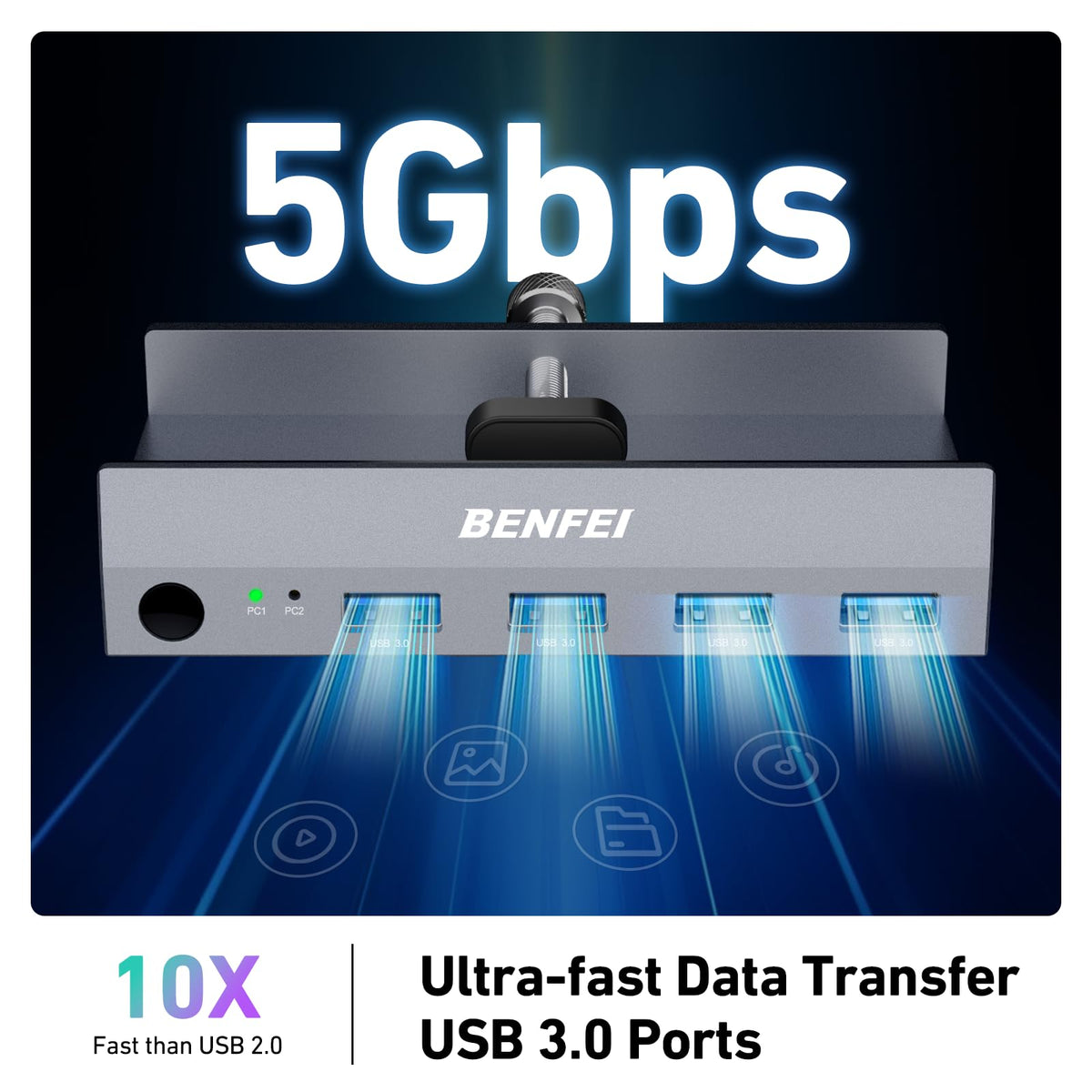 BENFEI USB 3 0 HDMI KVM Switch with 4 USB 3 0 Ports for 2 - BENFEI Official Imagery - 6