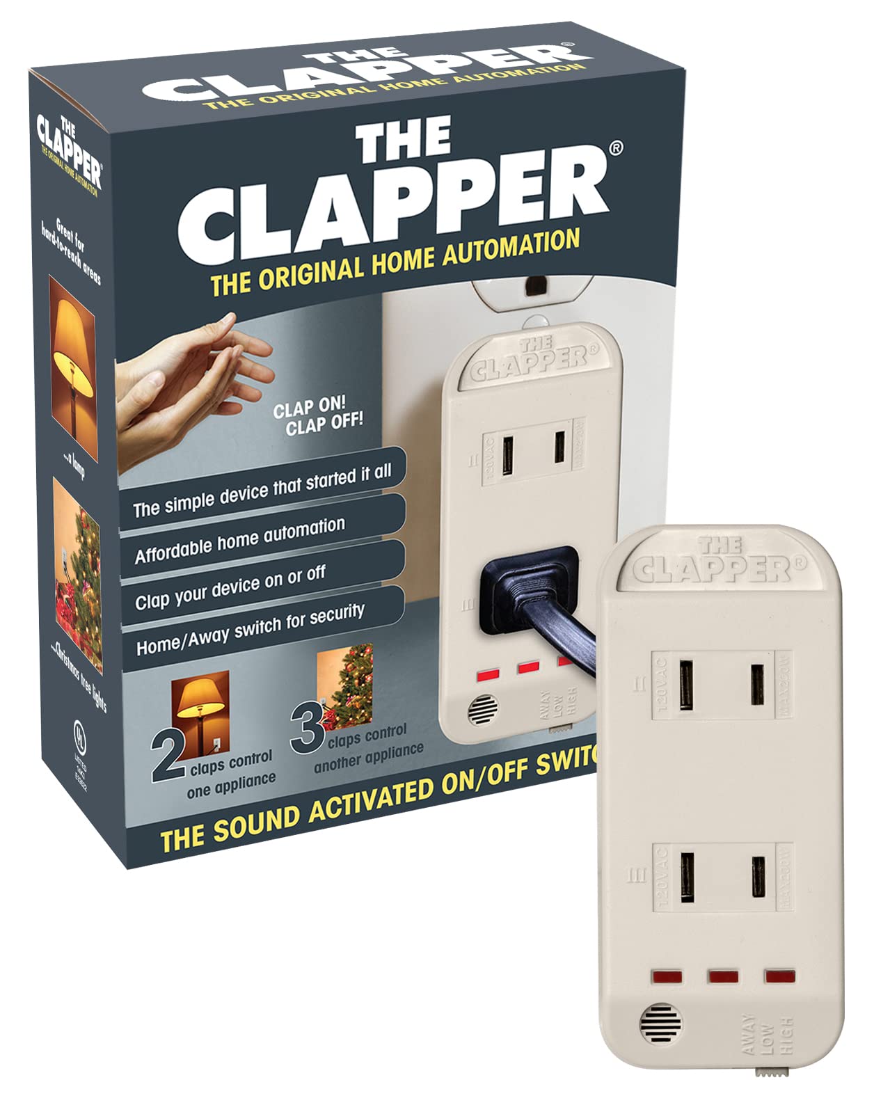 Clapper The Original Home Automation Sound Activated Device, On/Off Light Switch - Clapper Official Product View 1