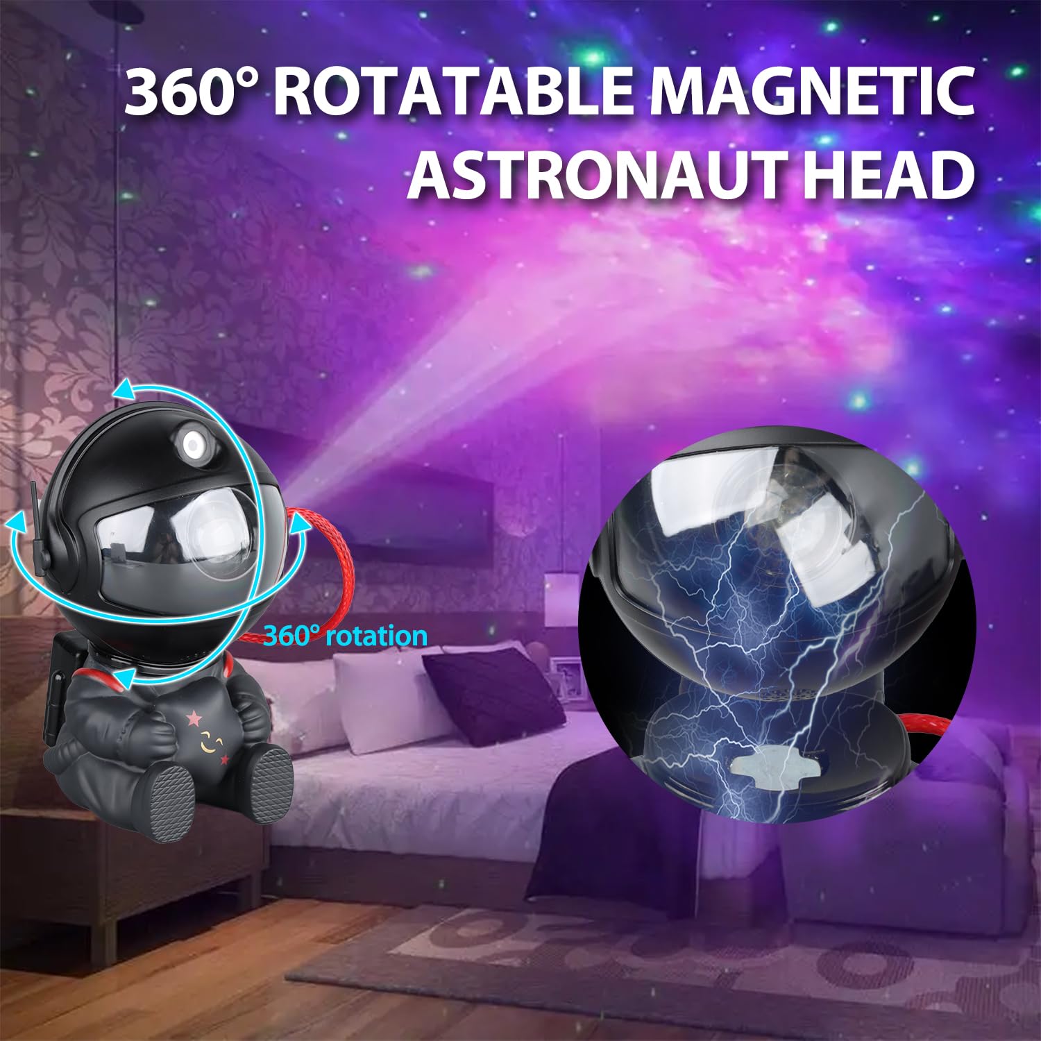 YXQUA Astronaut Galaxy Star Projector, Night Light for Kids, Orig by YXQUA - Angle View 5