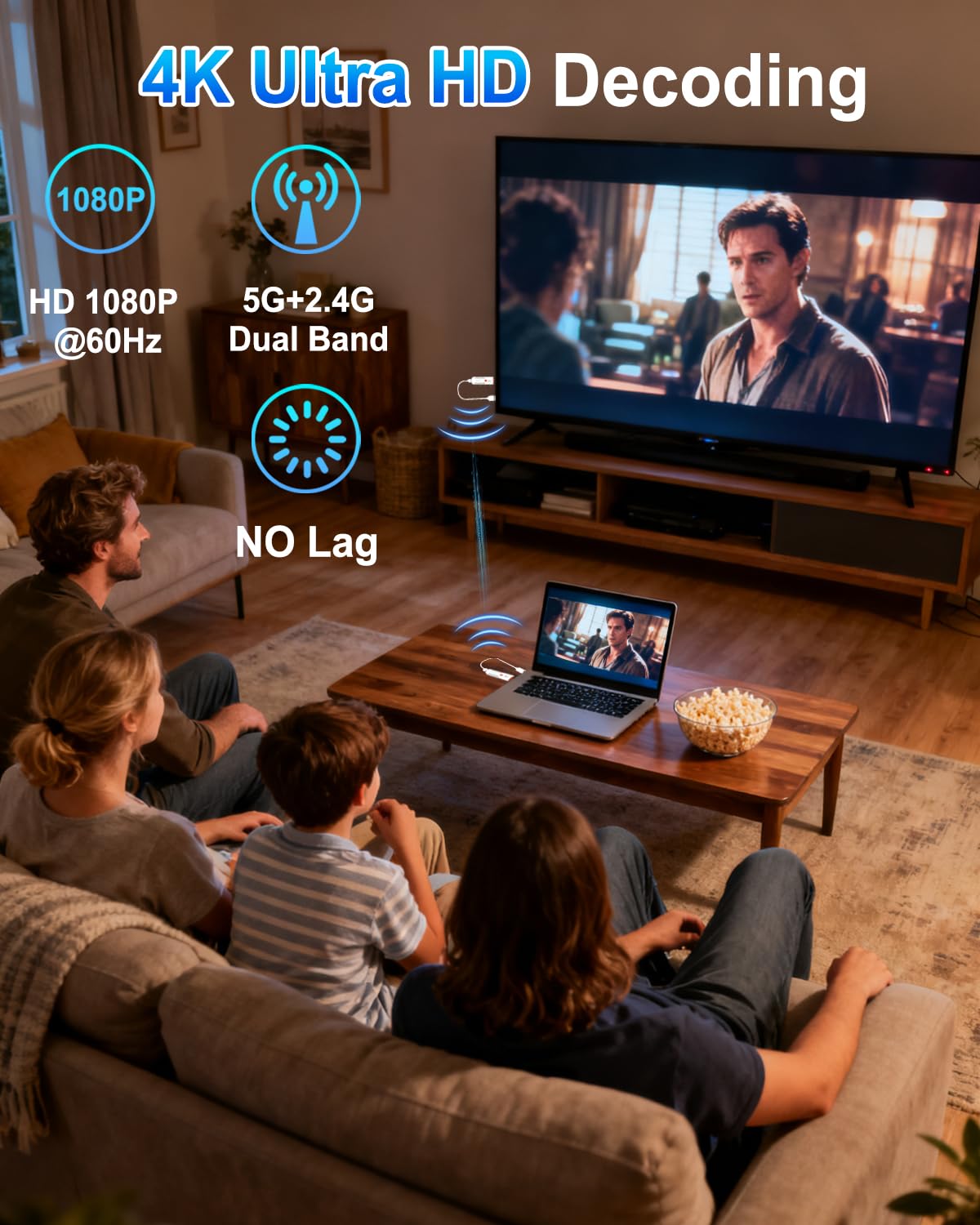 2026 Upgraded Wireless HDMI Transmitter and Receiver 328FT - WEKEFON Official Imagery - 4