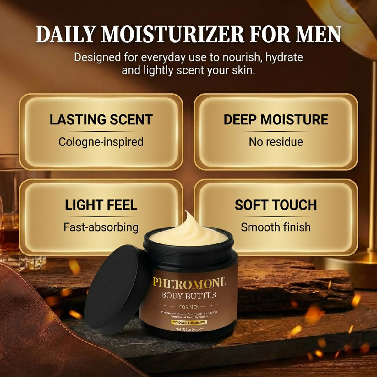 Pheromone Body Butter for Men Cologned Fragrance Skin Body - SDUQULK Official Imagery - 4
